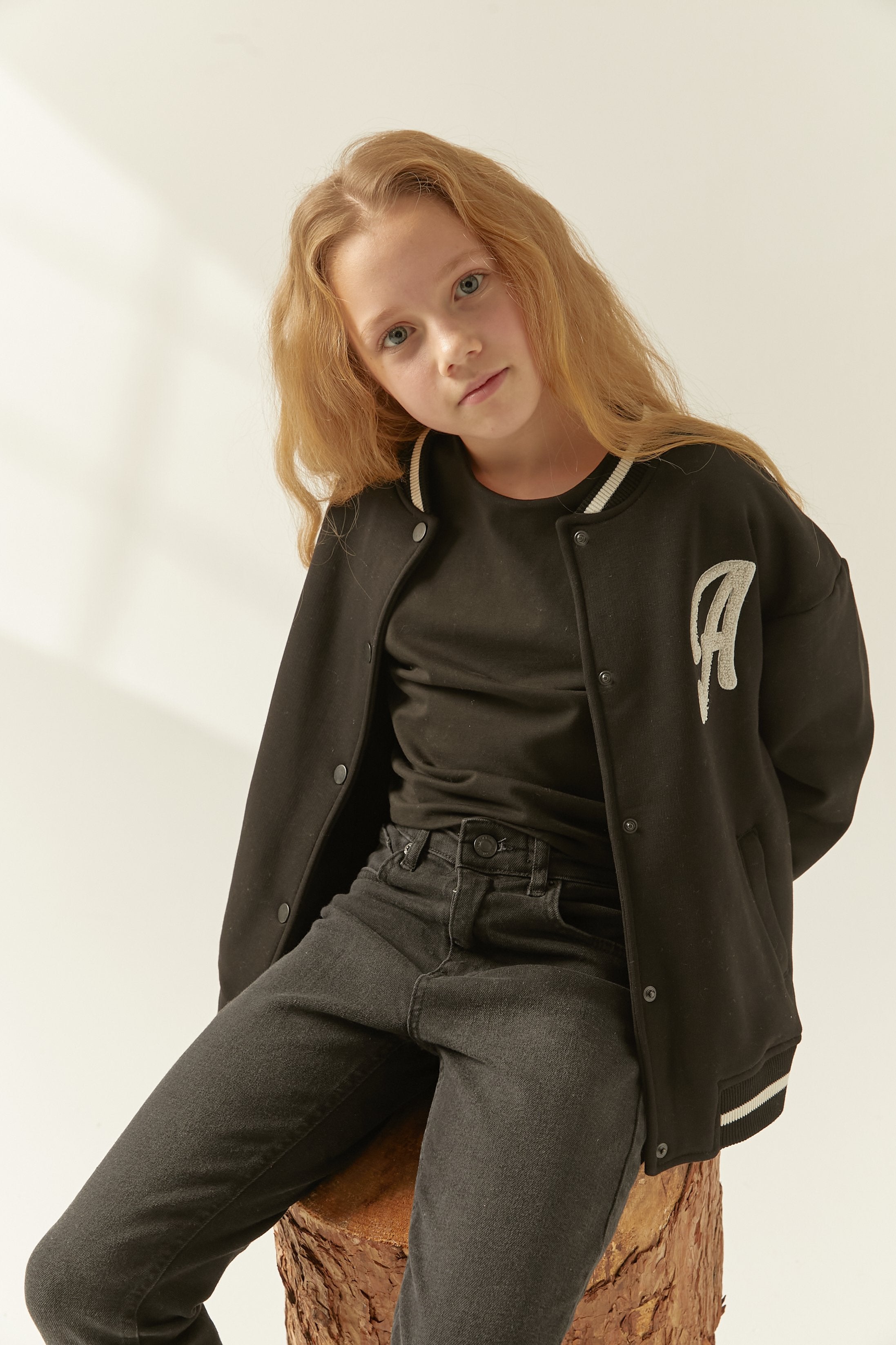 Girls' Printed College Jacket