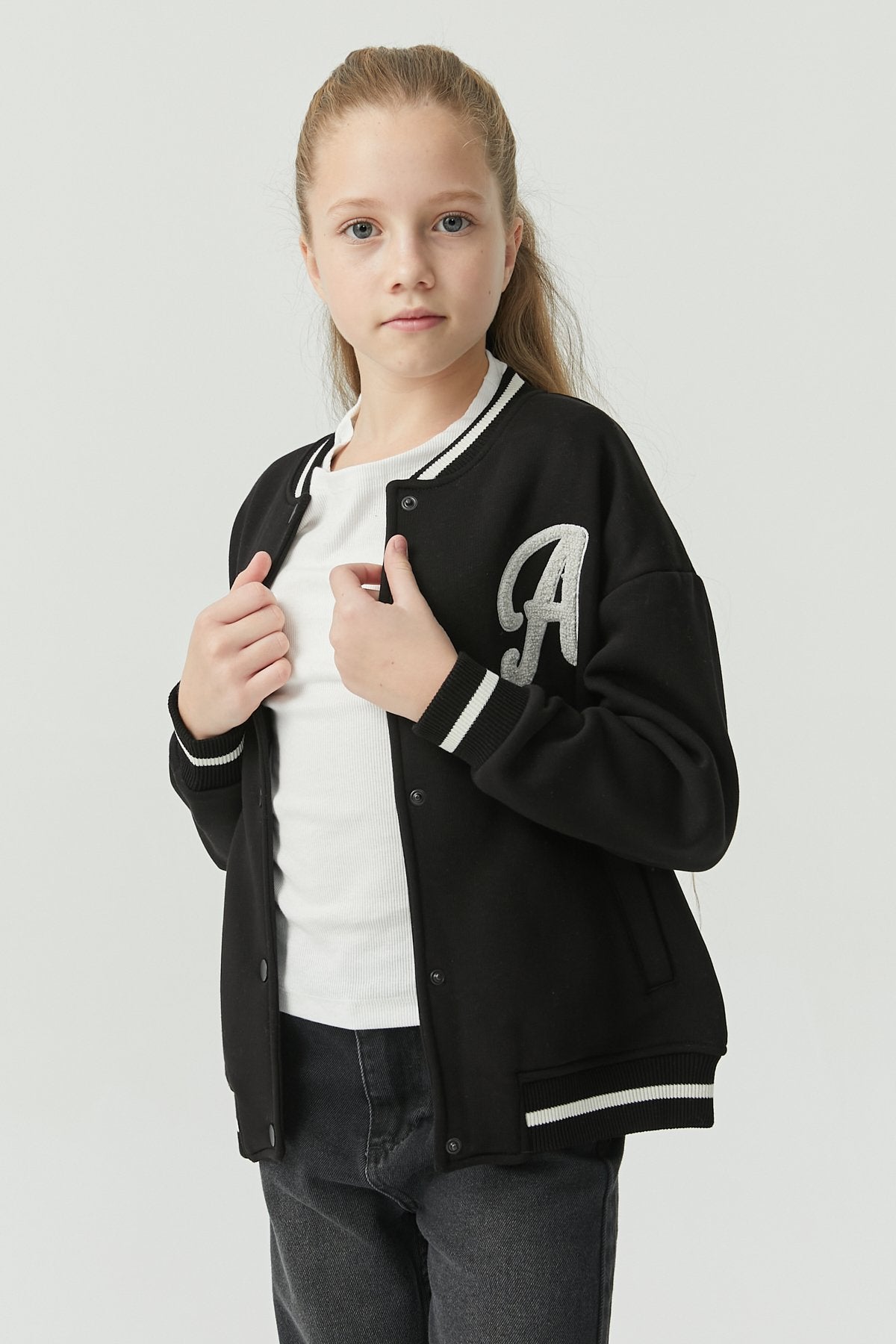 Girls' Printed College Jacket