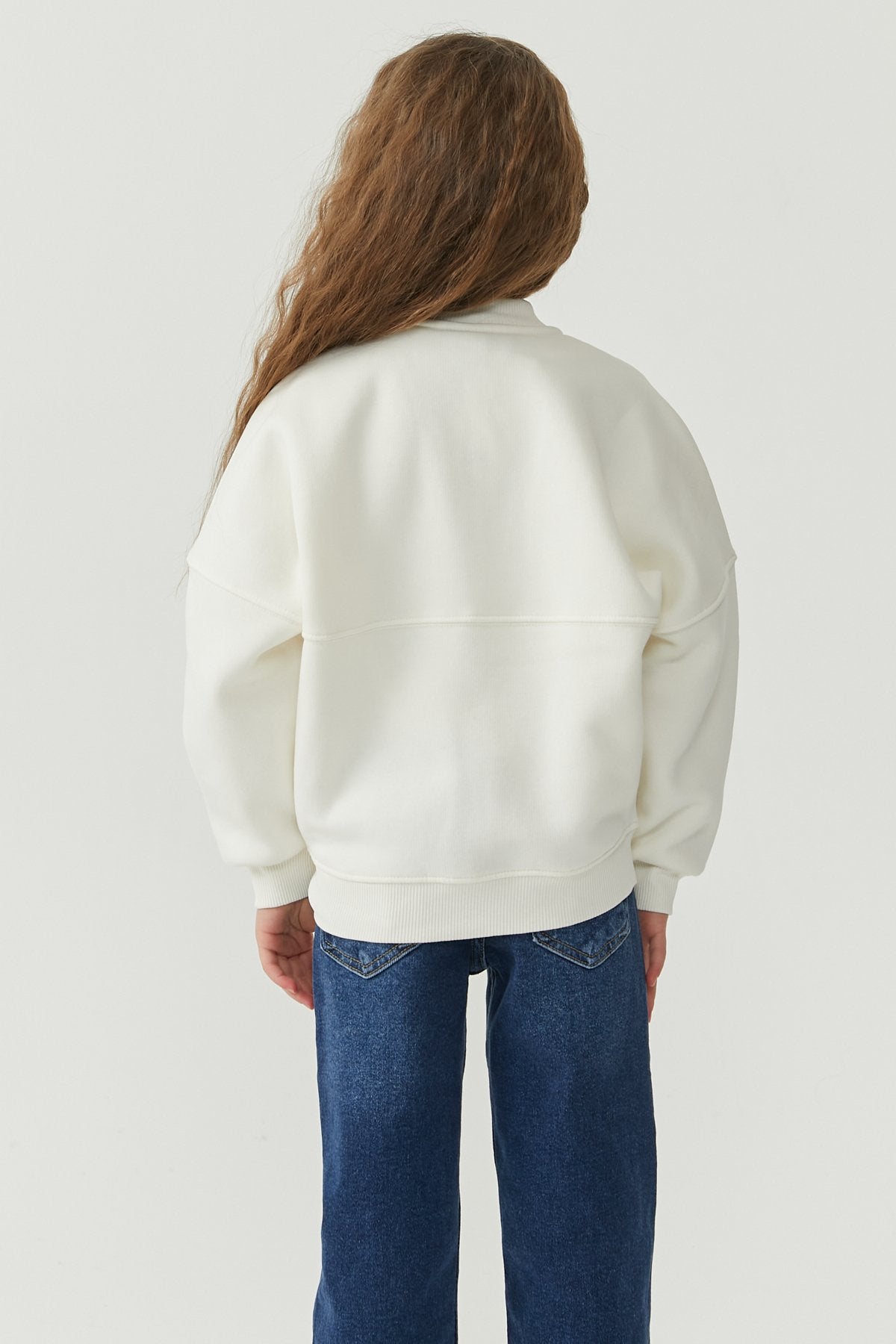 Girl's Sweat Top with Stitching Details