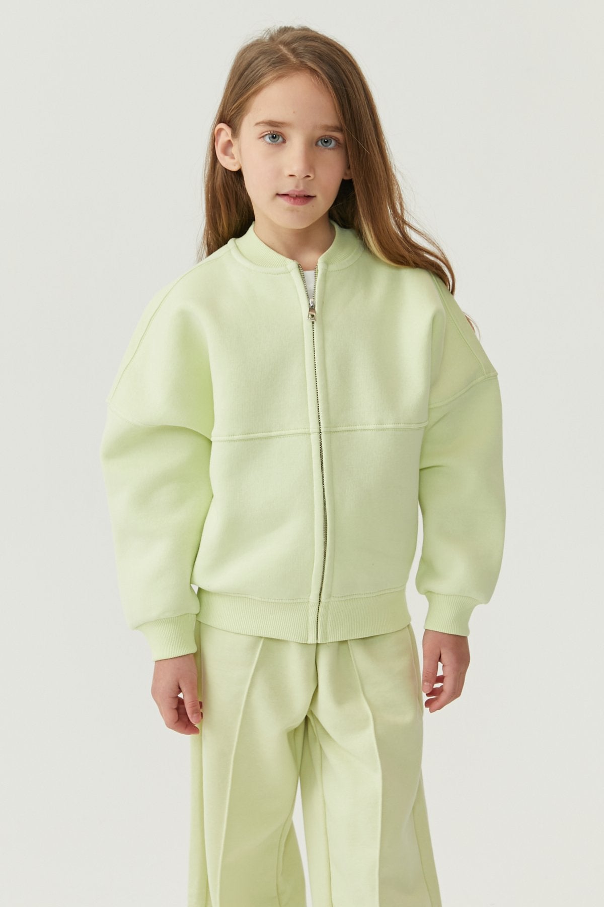 Girl's Sweat Top with Stitching Details