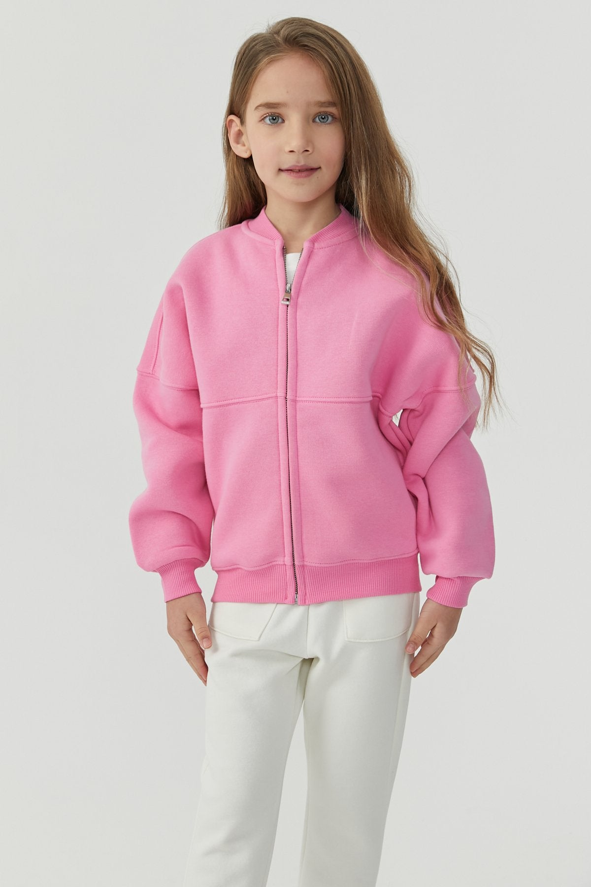 Girl's Sweat Top with Stitching Details
