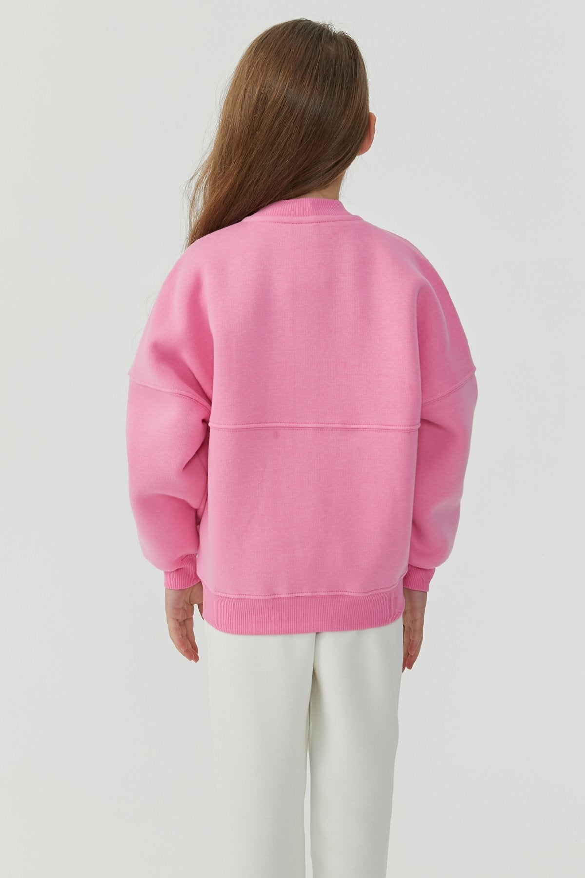Girl's Sweat Top with Stitching Details