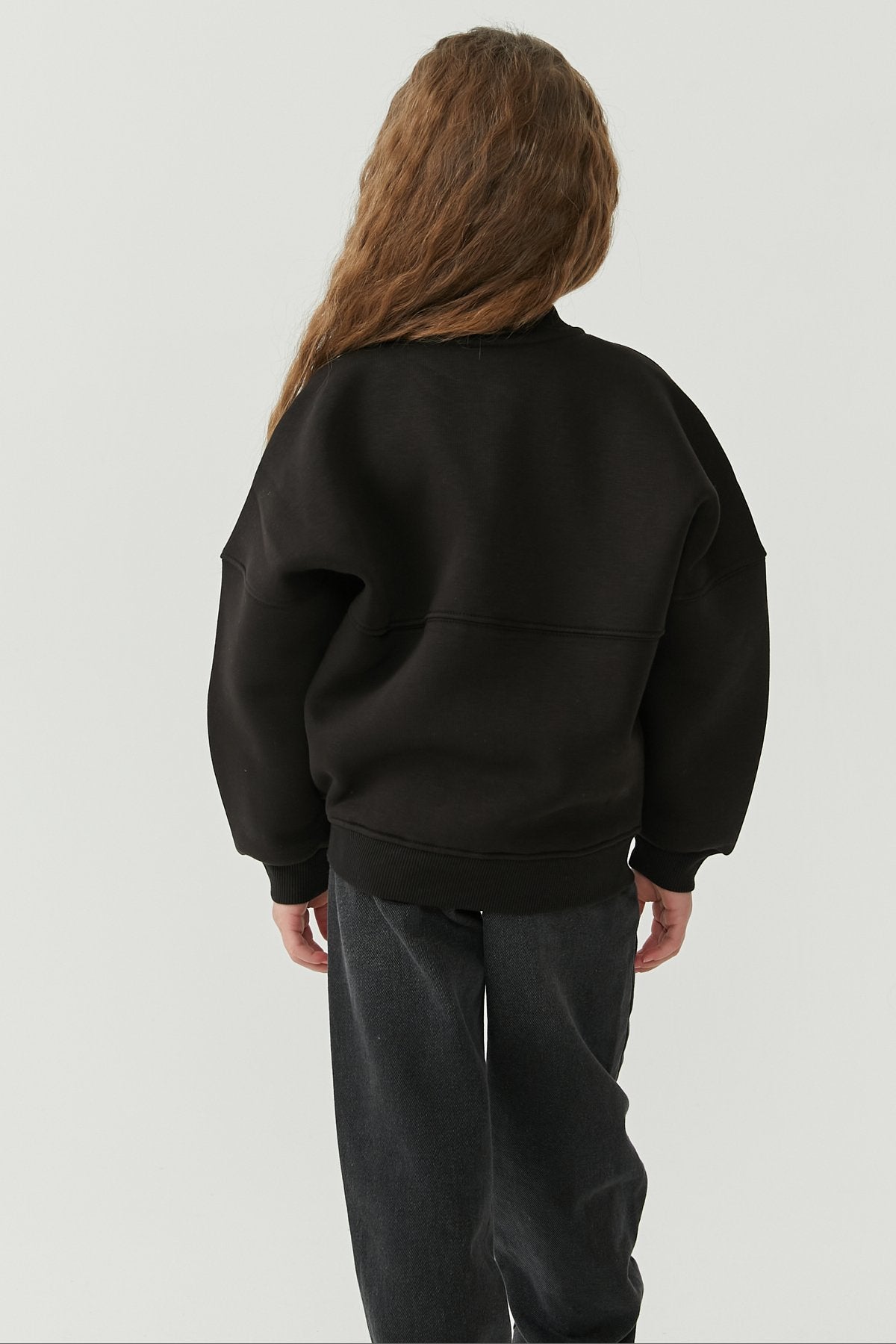 Girl's Sweat Top with Stitching Details