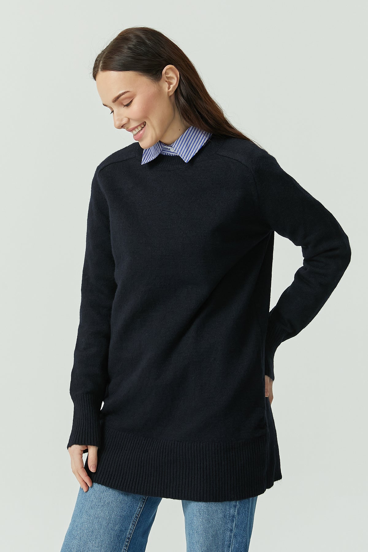 Women's Crew Neck Knitwear Tunic