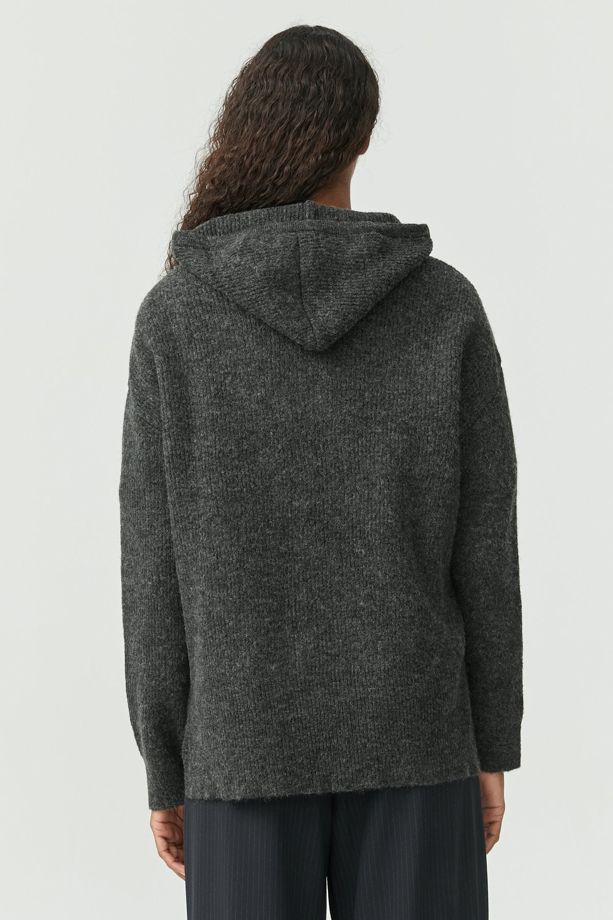 Women's Hooded Zippered Knitwear Sweater