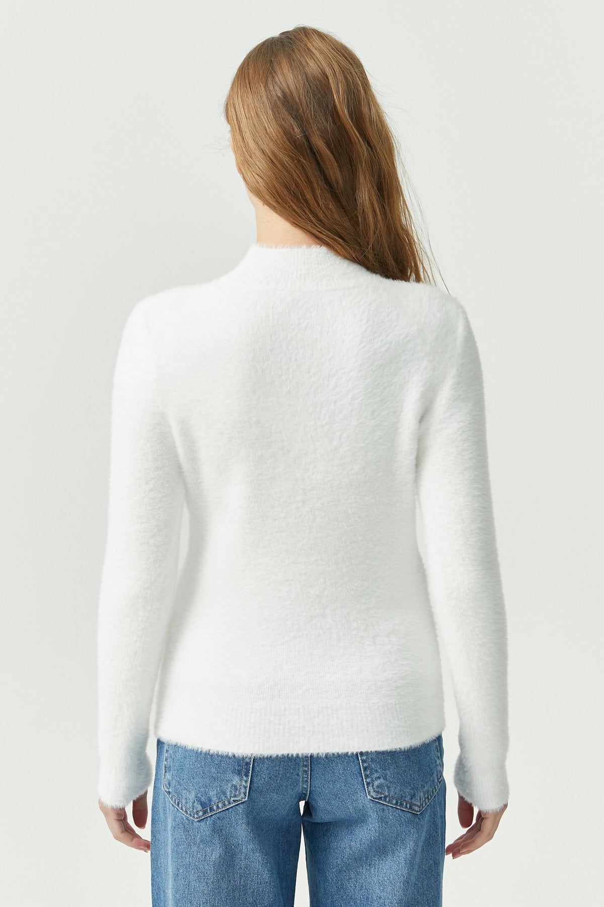 Women's Half Turtleneck Soft Textured Knitwear Sweater