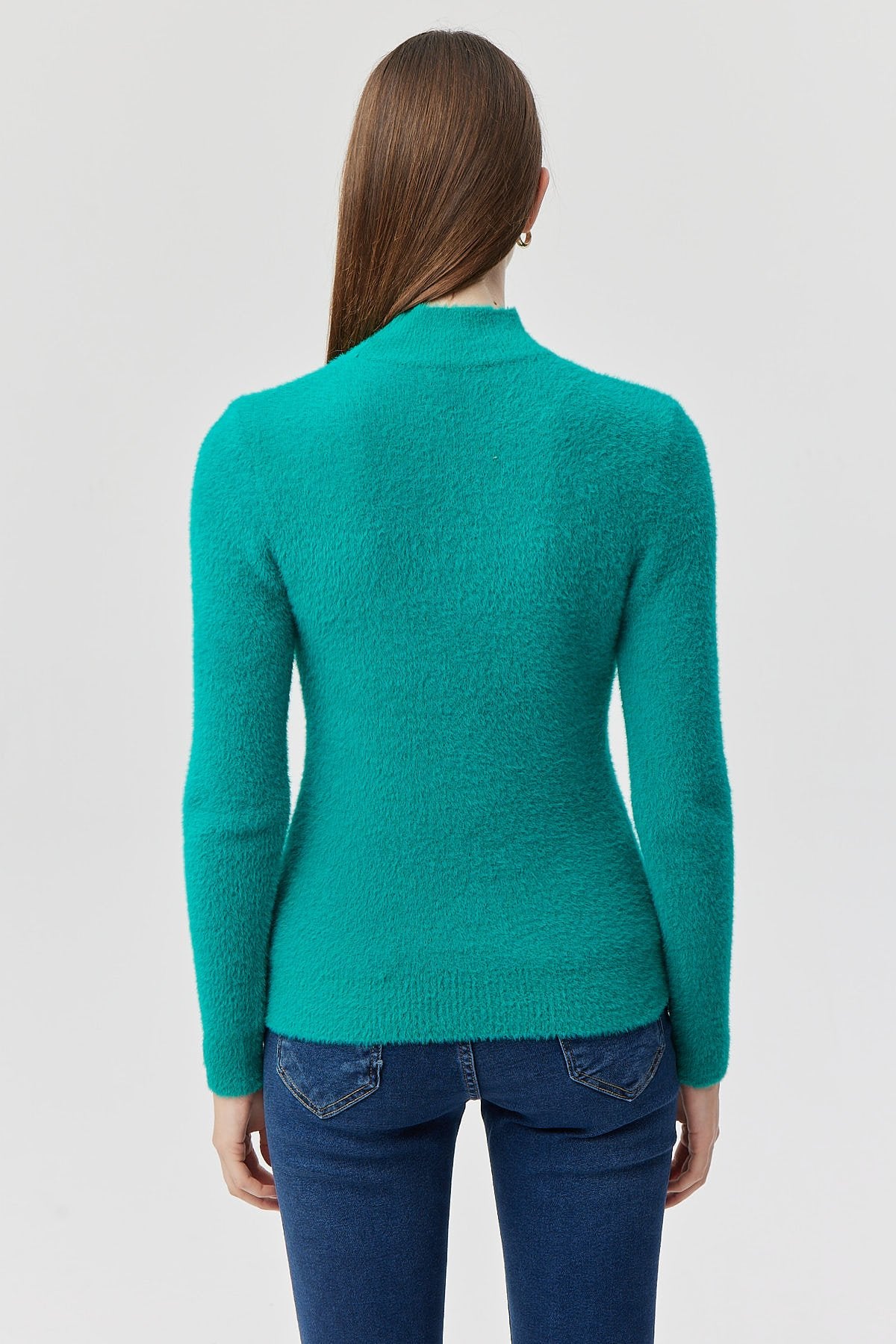 Women's Half Turtleneck Soft Textured Knitwear Sweater