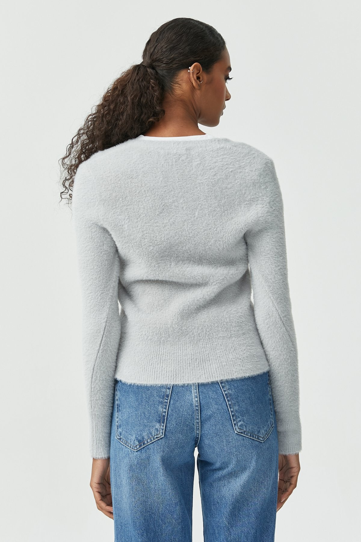 Soft Textured Knitted Cardigan with Buttons