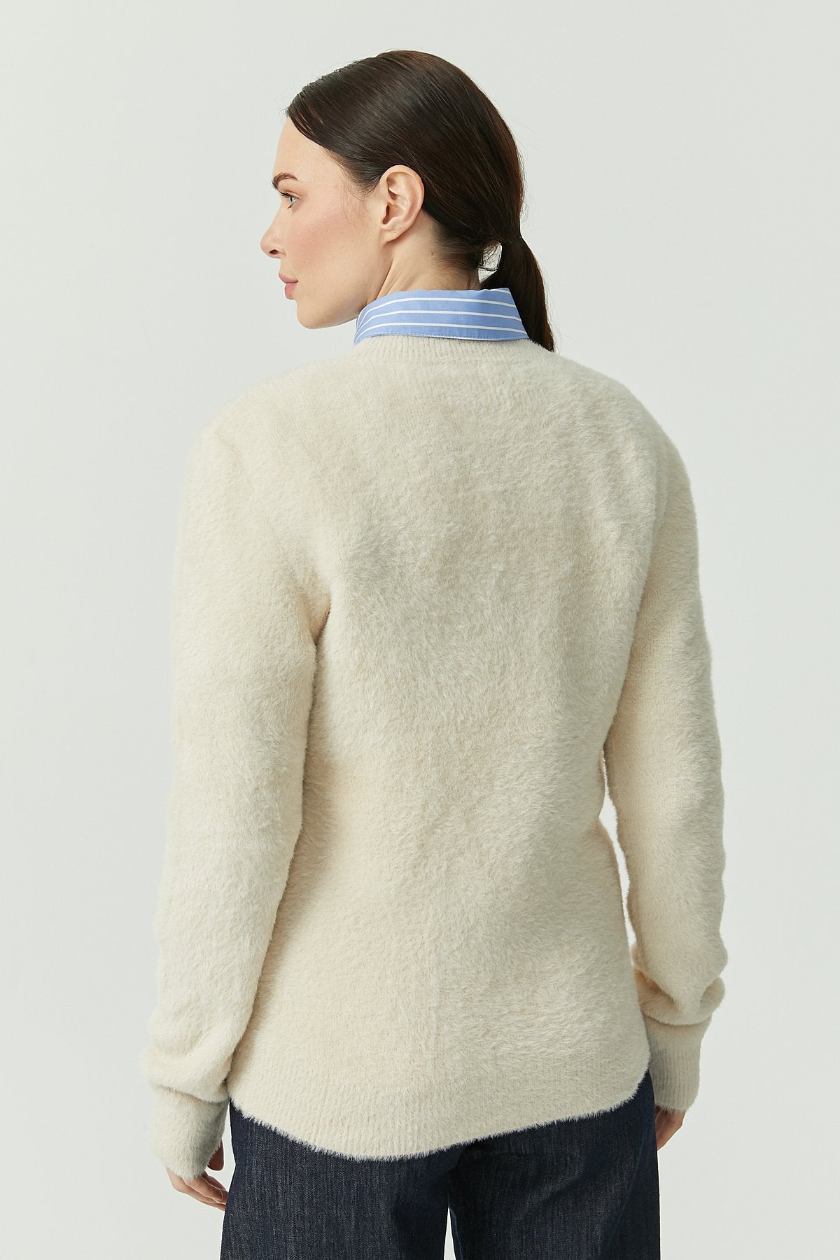 Women's Half Turtleneck Soft Textured Knitwear Sweater