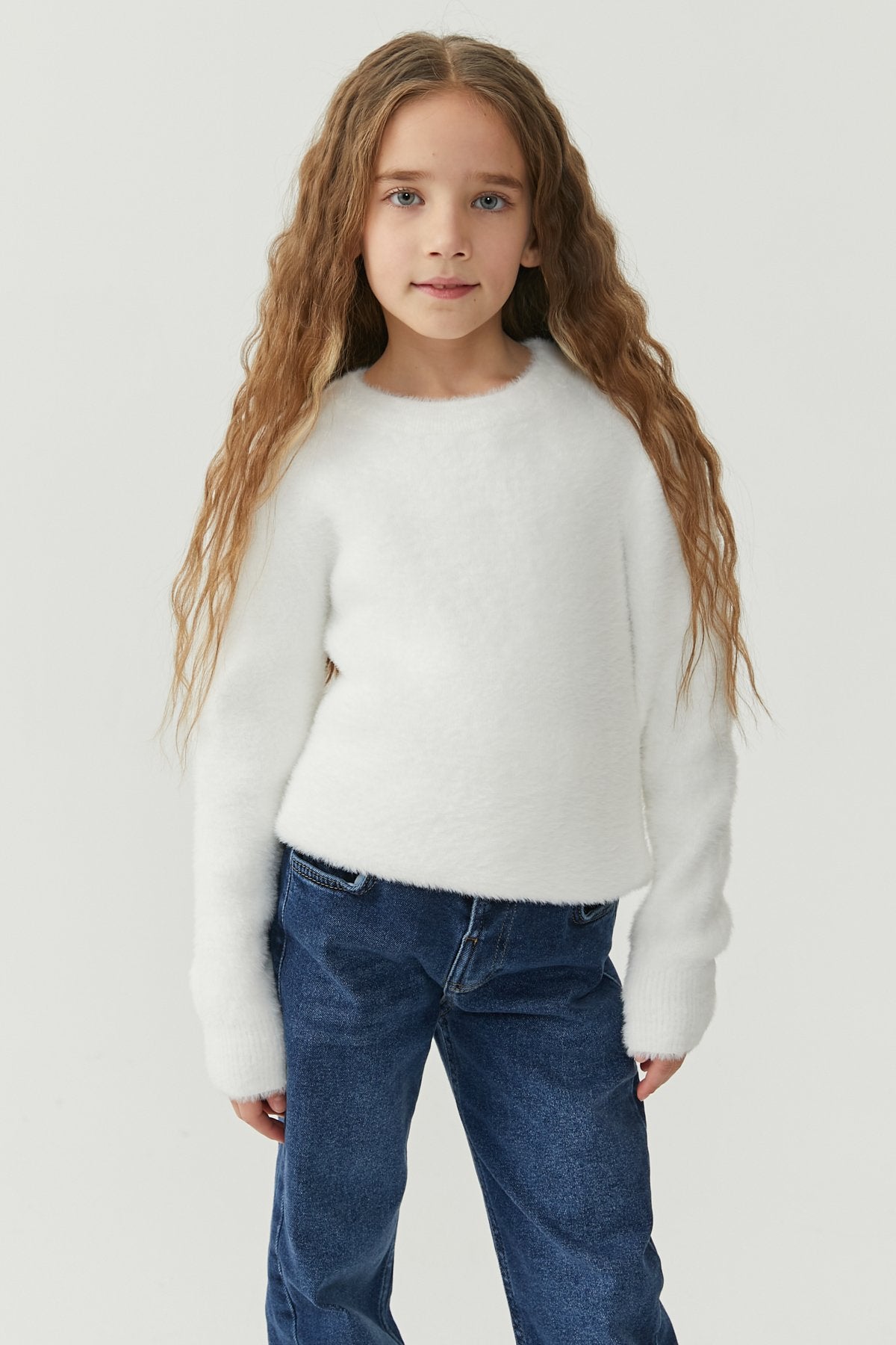 Girl's Soft Textured Knit Sweater