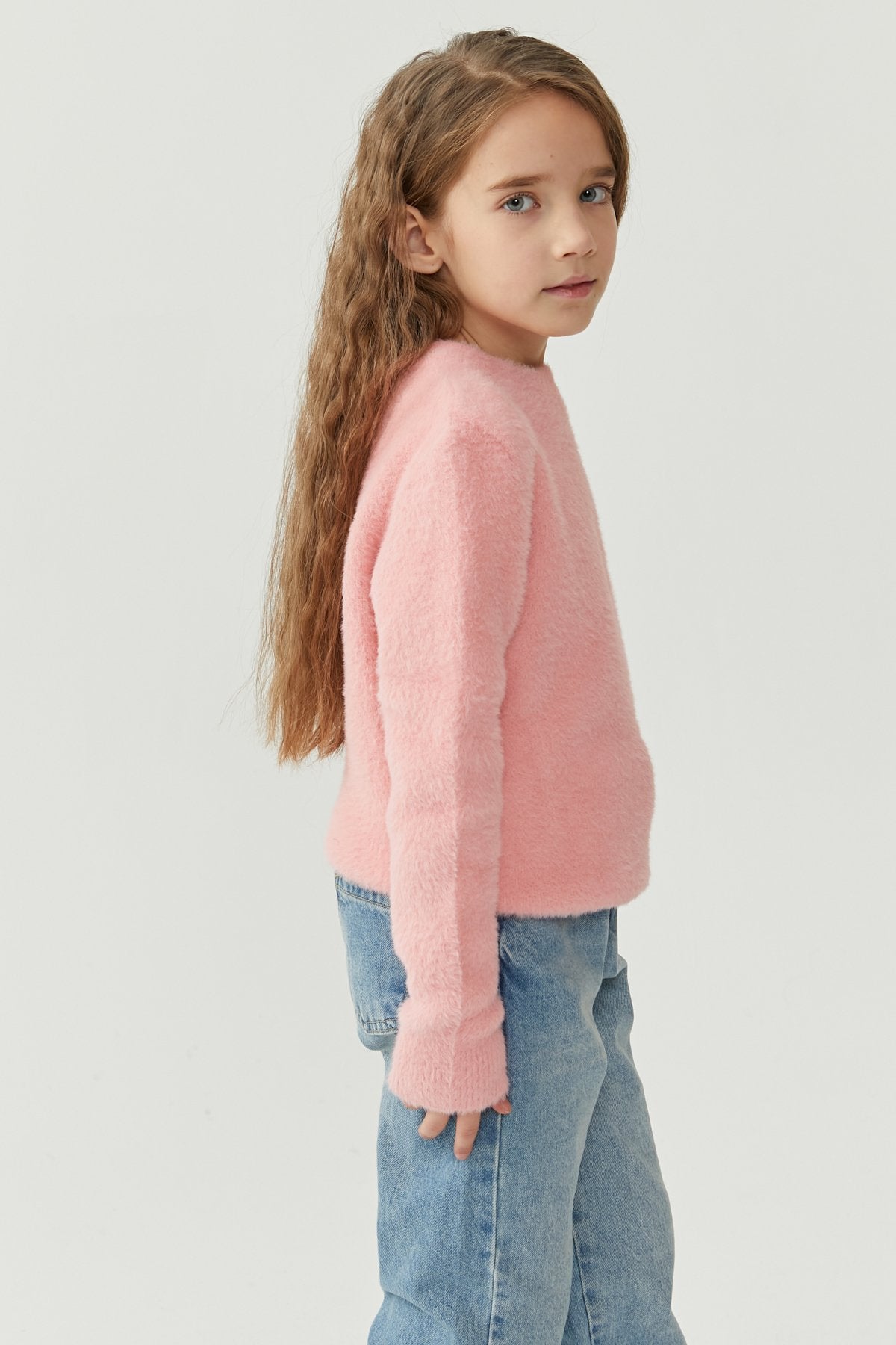 Girl's Soft Textured Knit Sweater