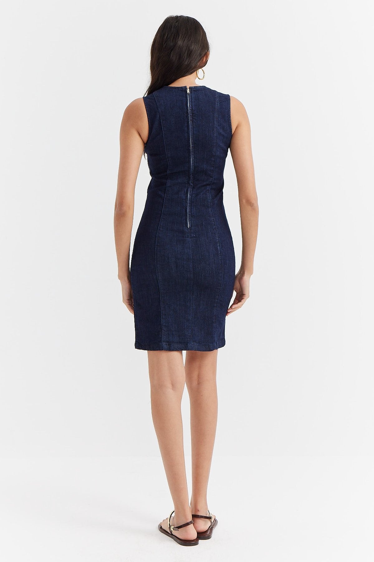 Women's Slim Cut Short Length Denim Dress