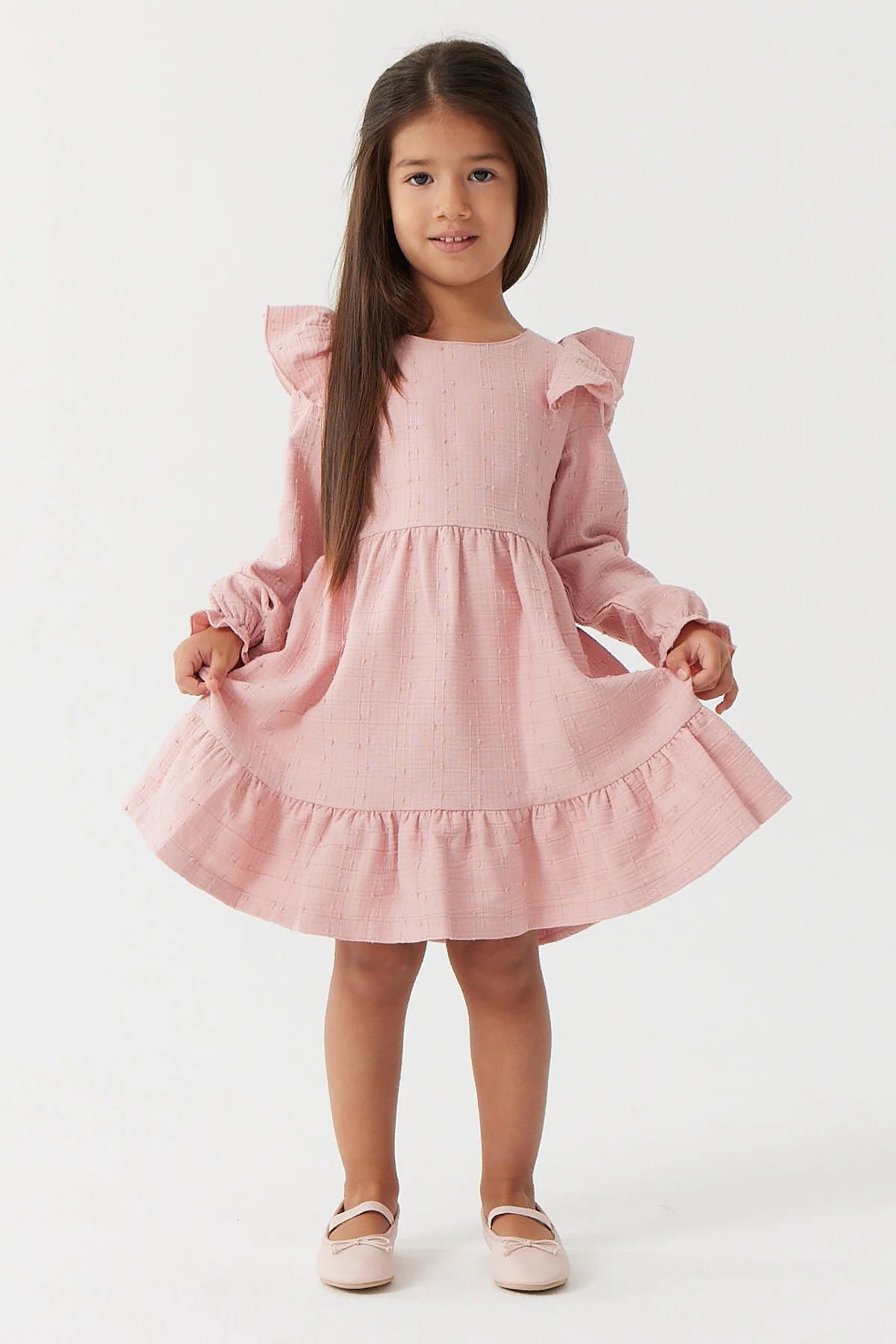 فستان بناتي بأكمام طويلة