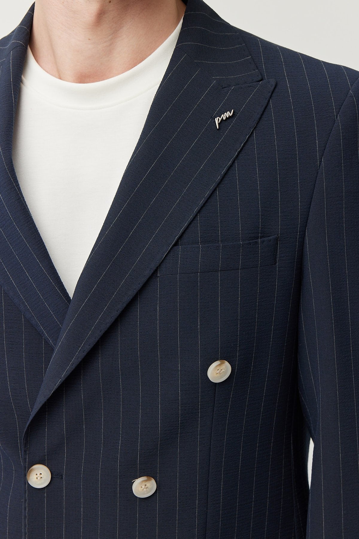 Men's Pointed Collar Double Breasted Jacket
