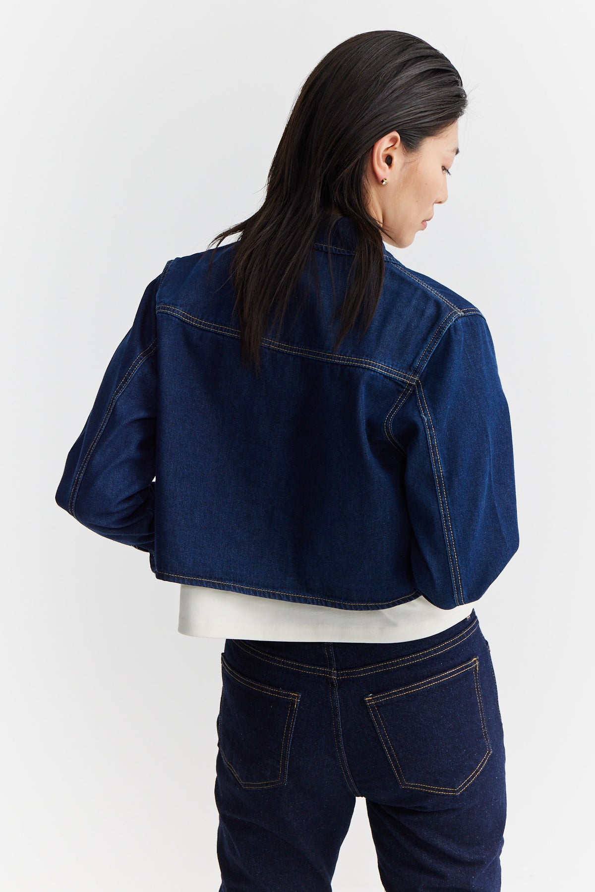 Women's Short Denim Shirt with Pocket