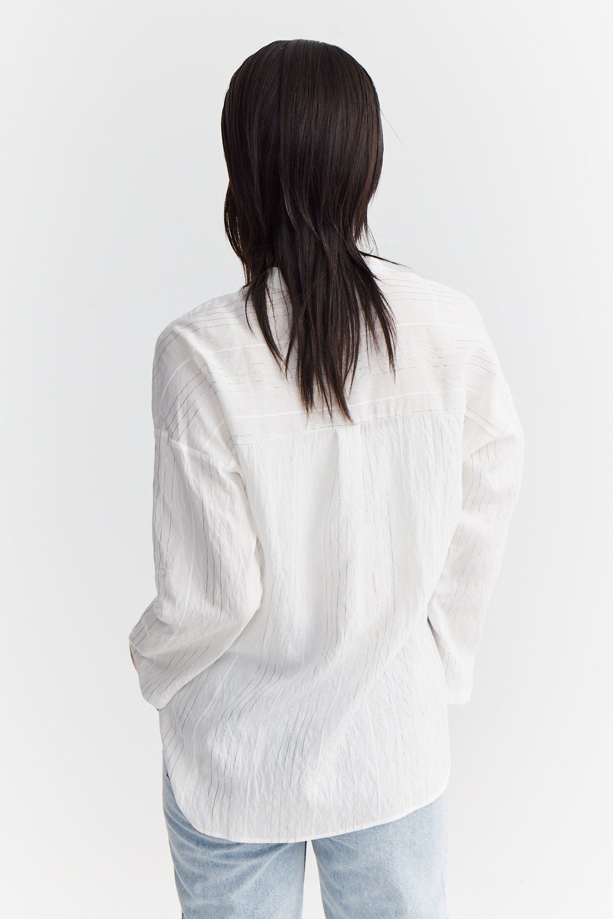 Shirt with a Grandad Collar Detail