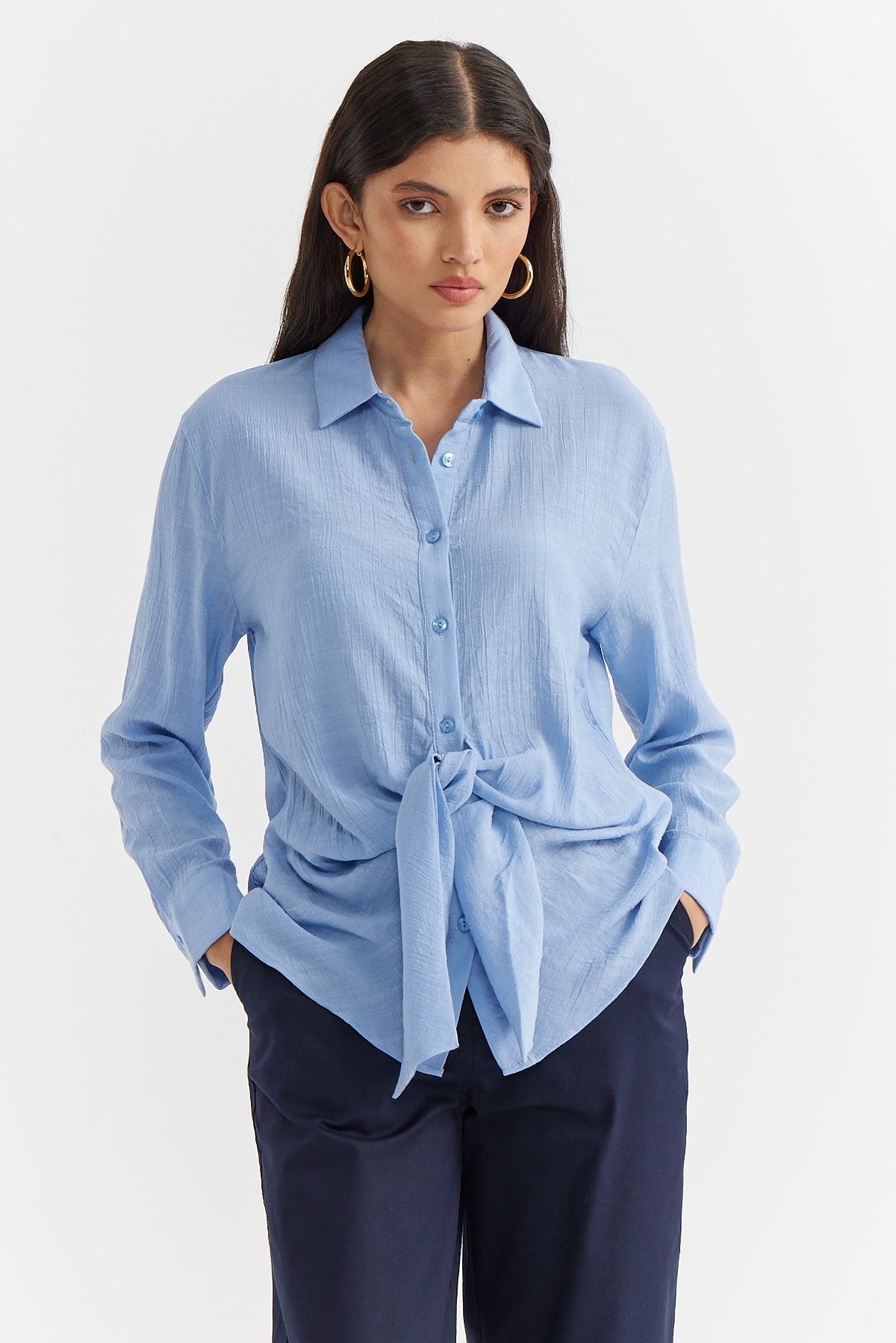 Women's Knotted and Flowy Shirt