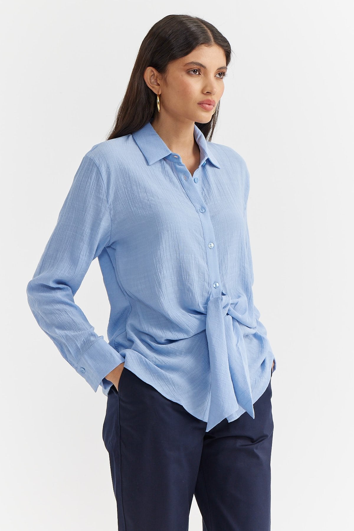 Women's Knotted and Flowy Shirt
