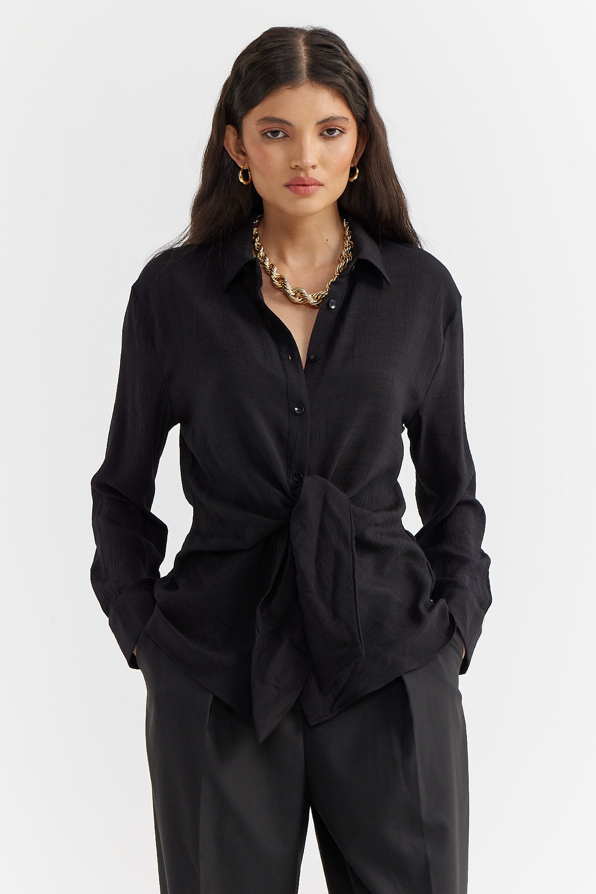 Women's Knotted and Flowy Shirt