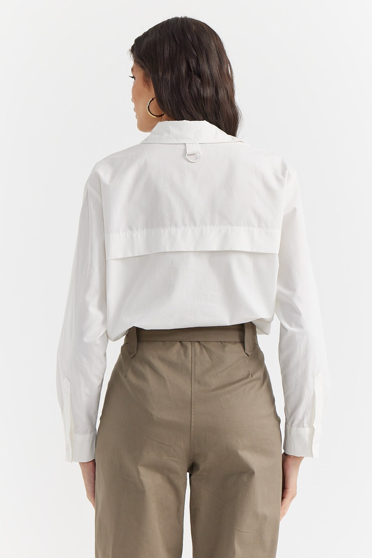 Women's Pocket Detailed Cotton Shirt