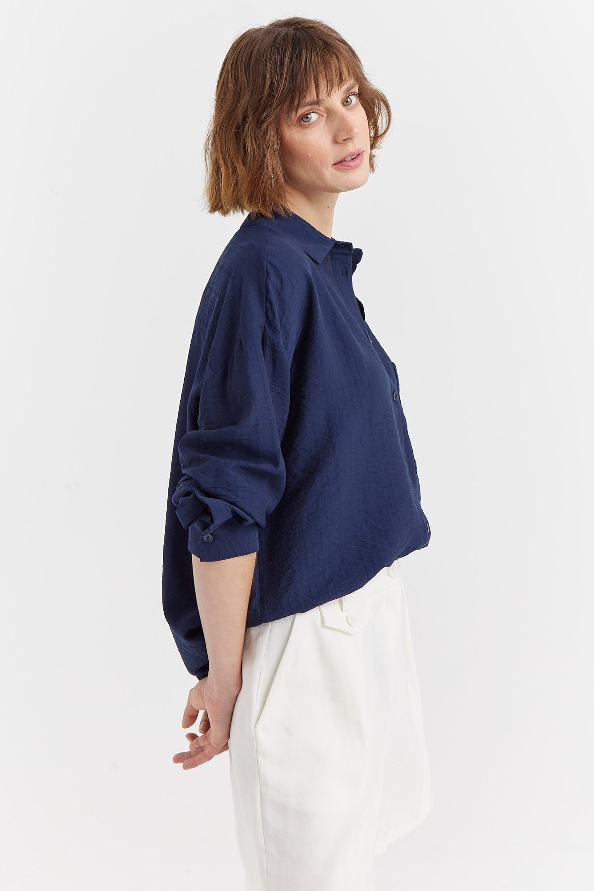 Women's Textured Oversize Shirt