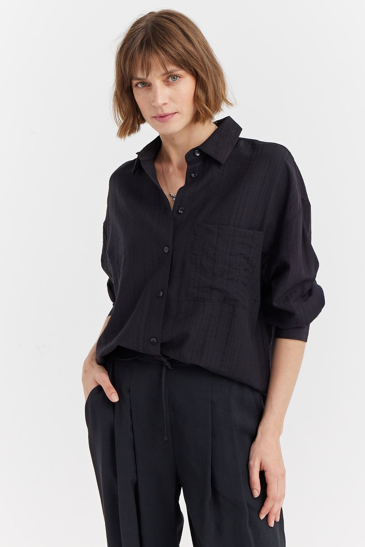 Women's Textured Oversize Shirt