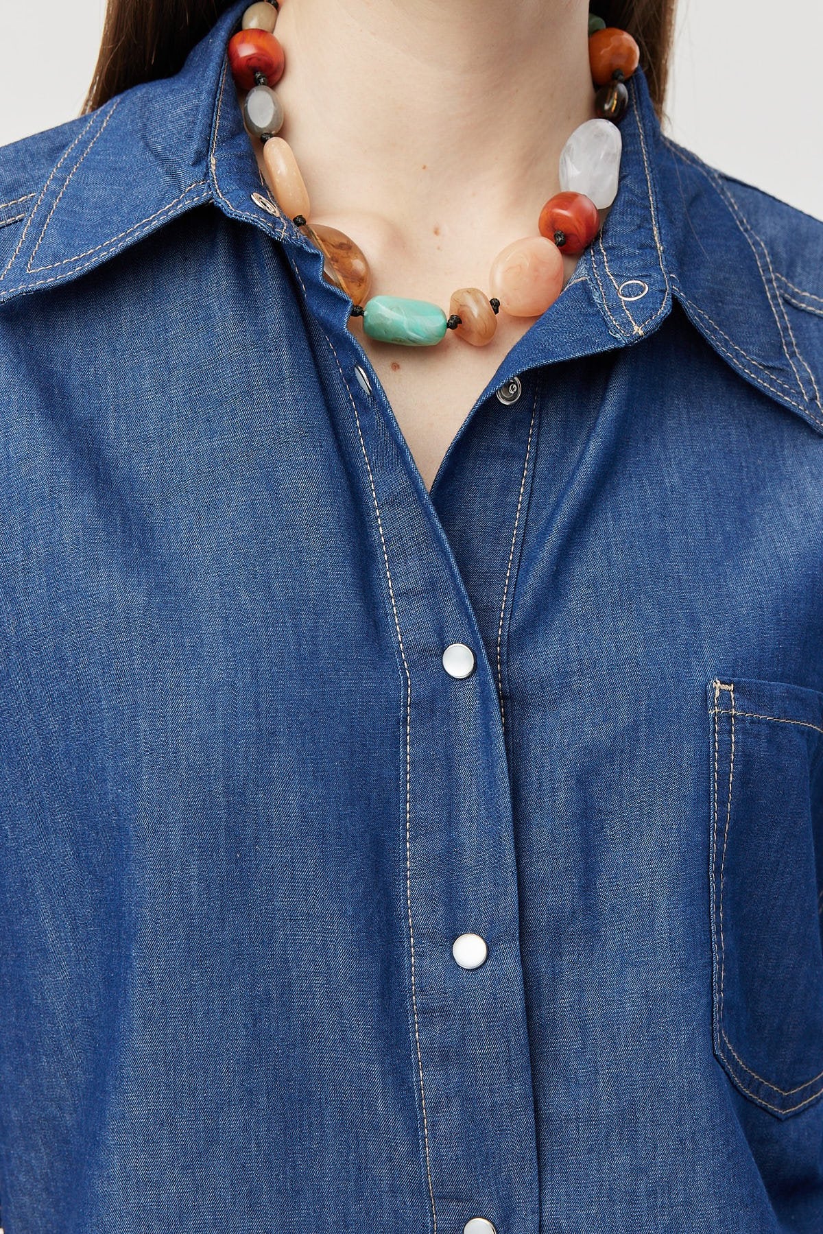 Women's Oversized Denim Shirt with Pockets