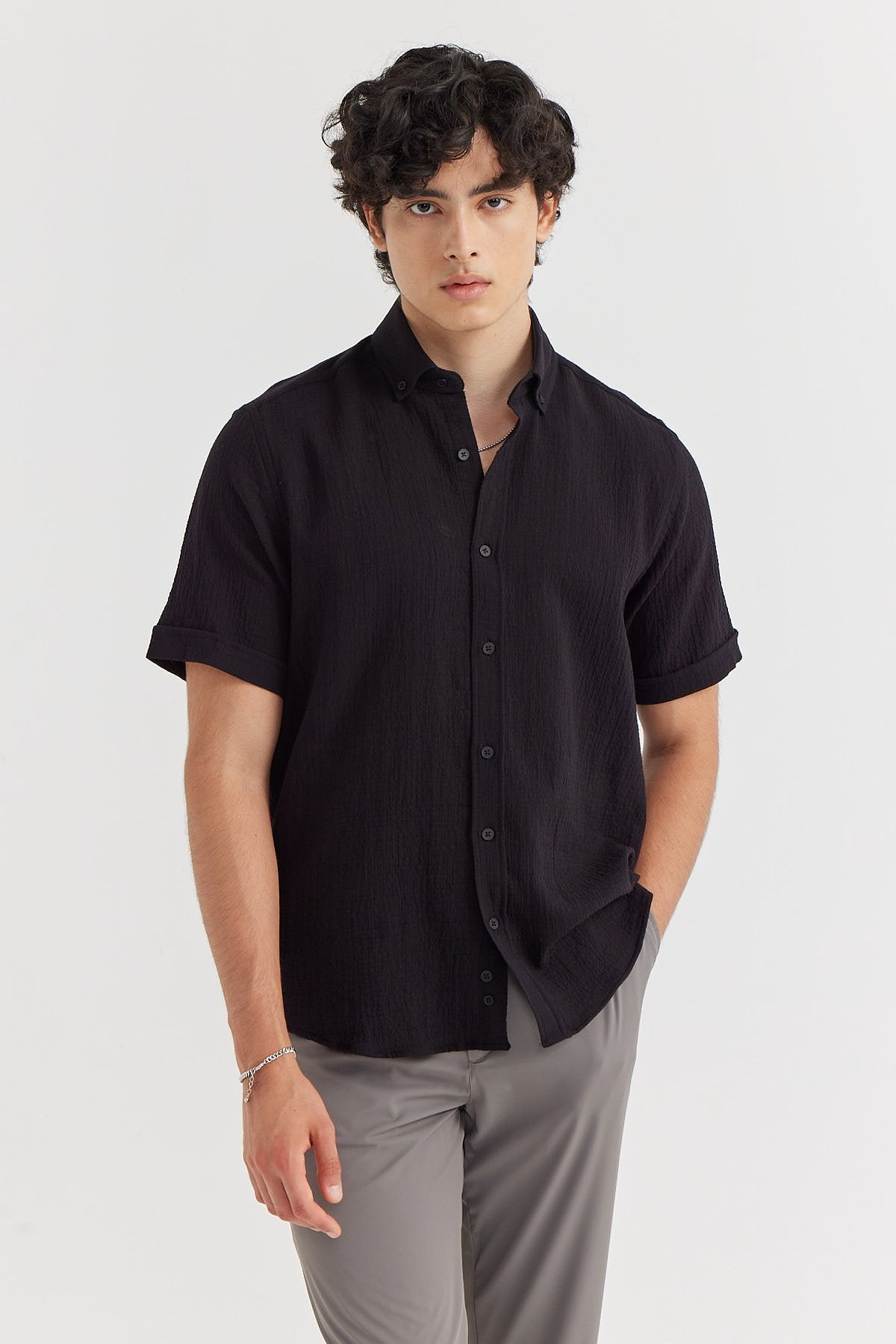 Men's Regular Textured Shirt