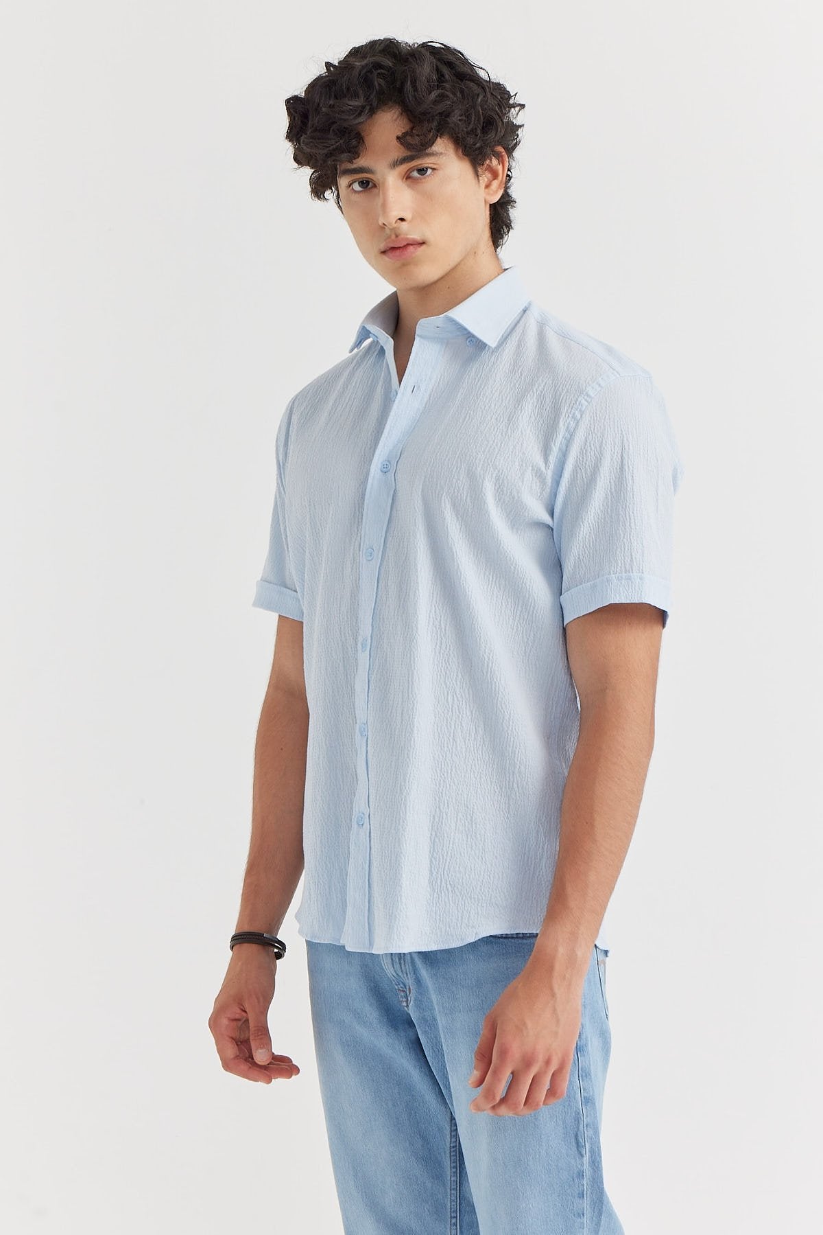 Men's Textured Short Sleeve Shirt
