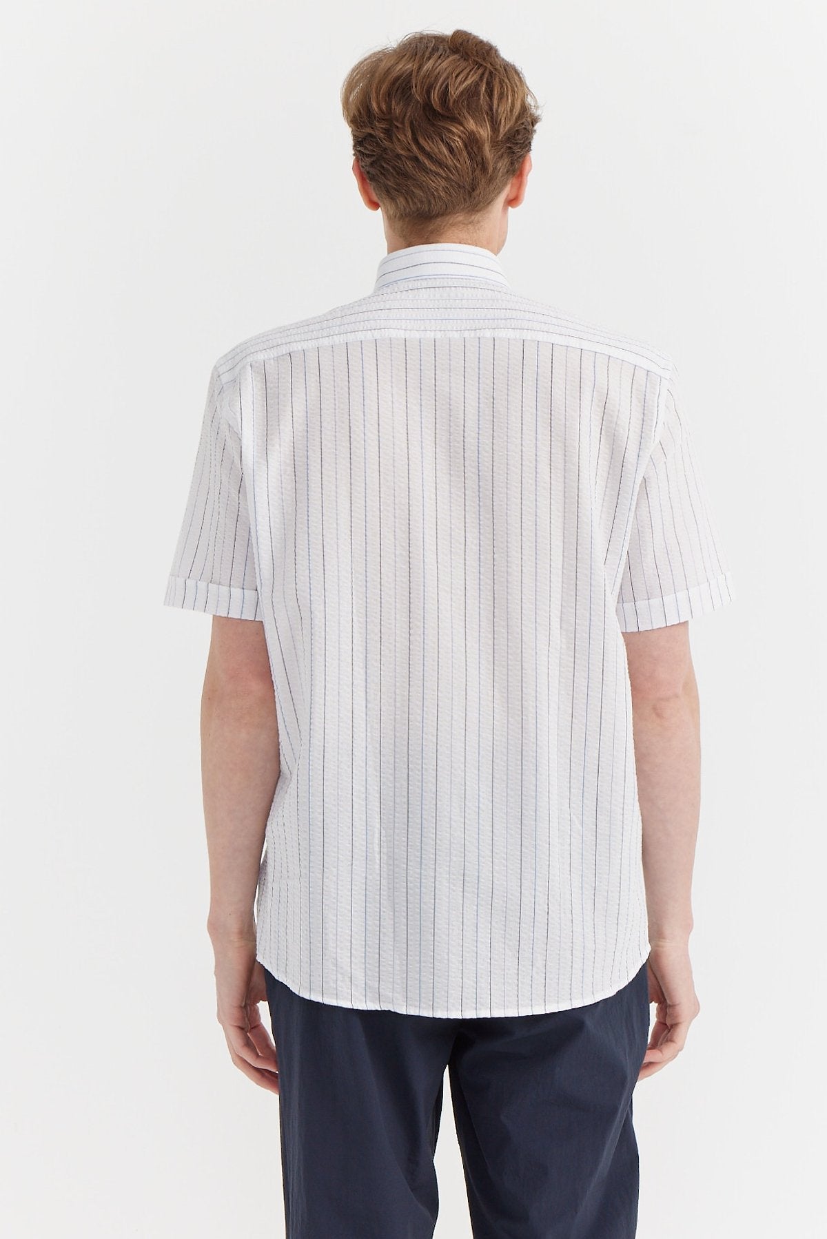 Men's Regular Striped Short Sleeve Shirt