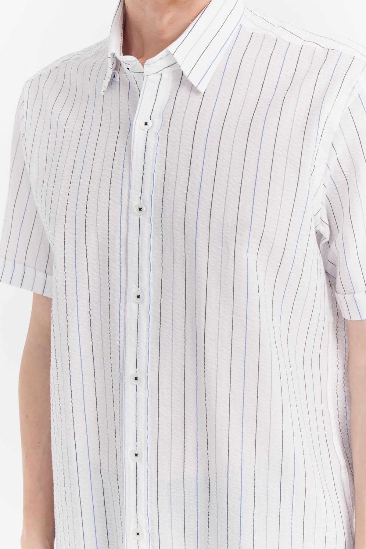 Men's Regular Striped Short Sleeve Shirt