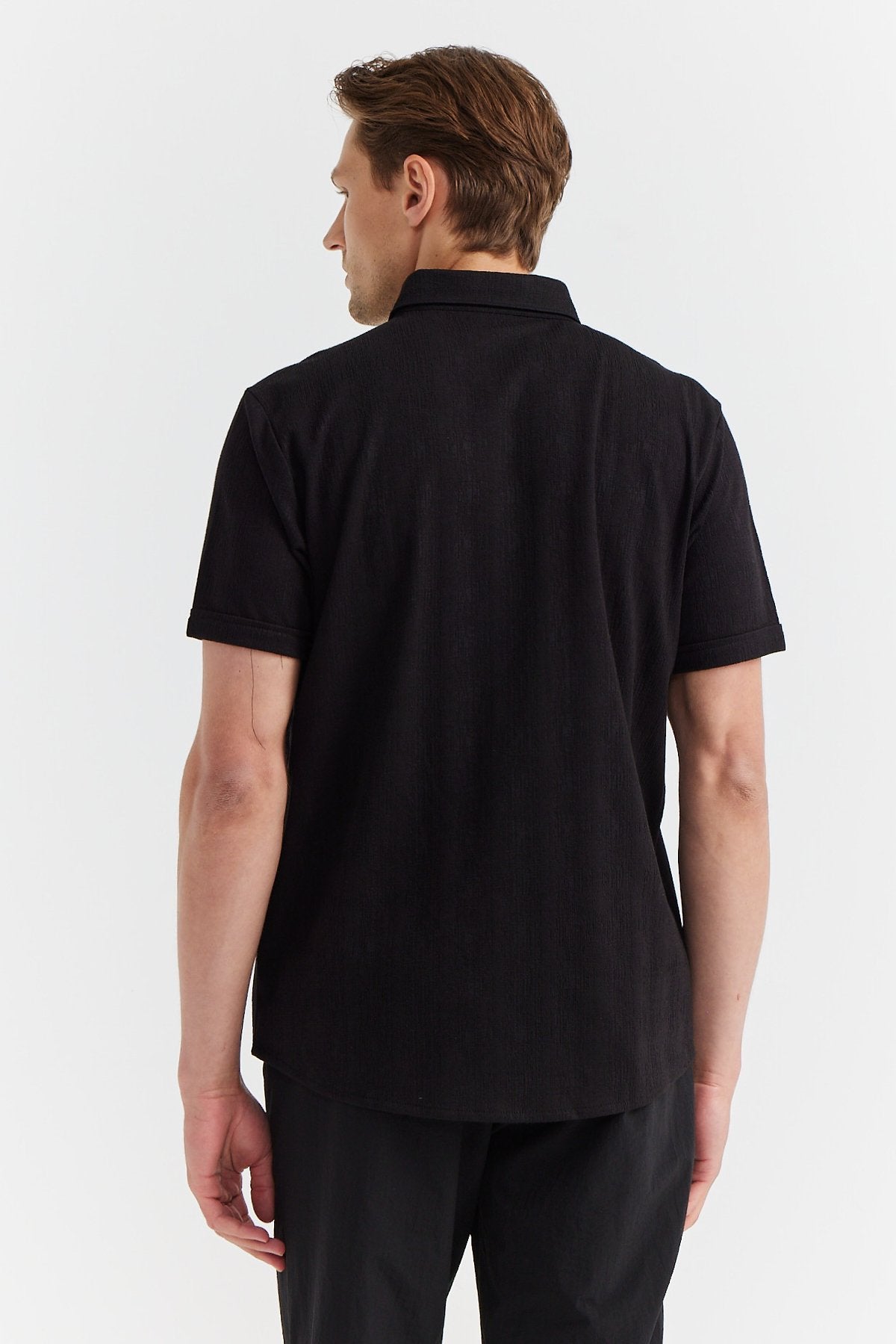 Men's Short Sleeve Textured Shirt