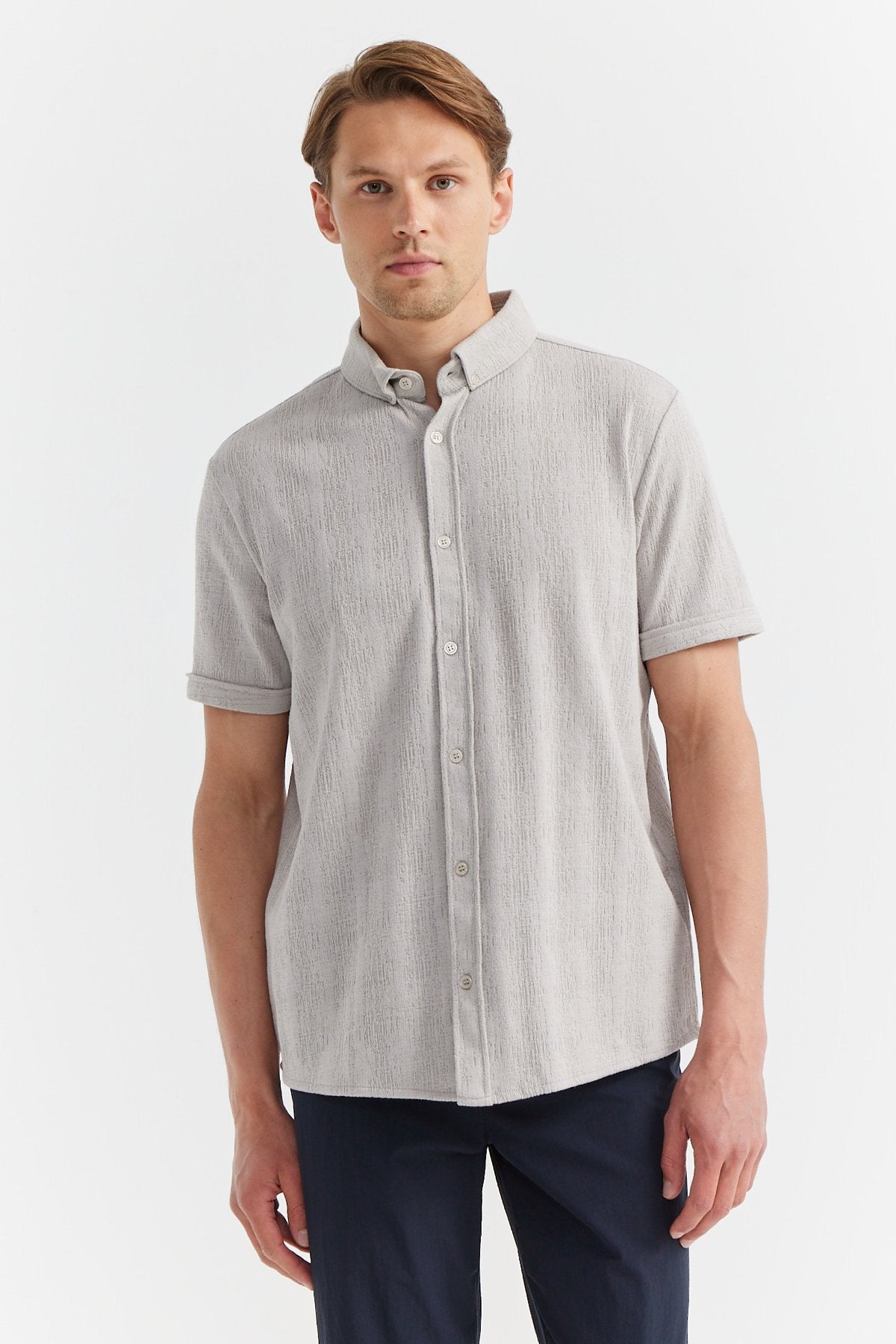 Men's Short Sleeve Textured Shirt