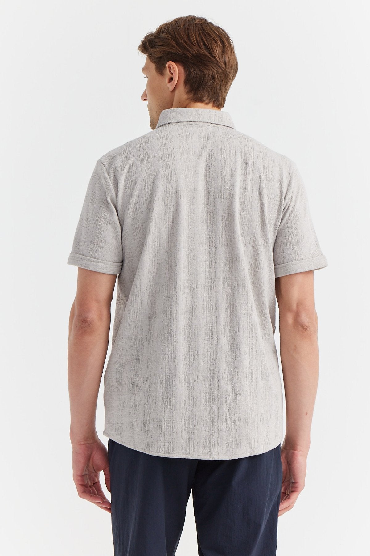 Men's Short Sleeve Textured Shirt