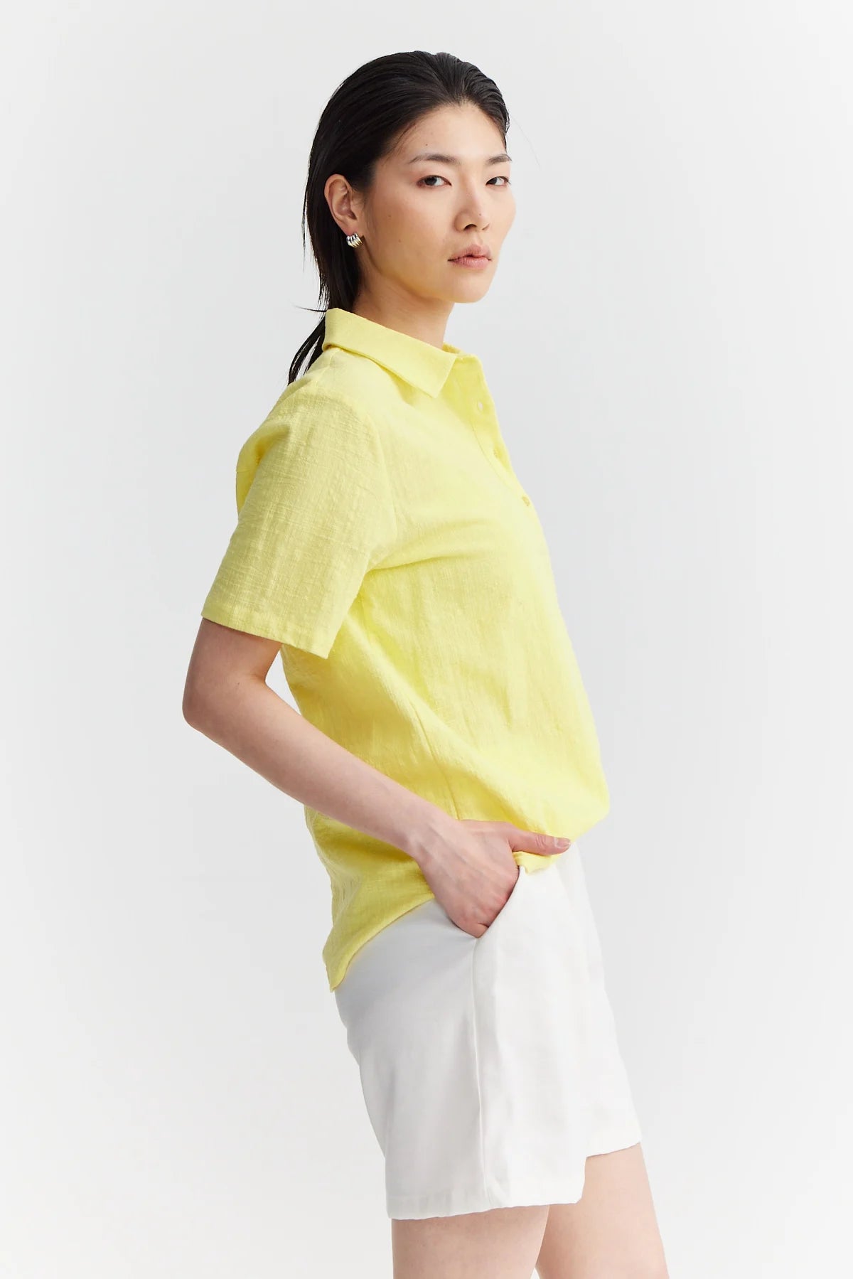 Kadın Dokulu Polo Yaka T-shirt