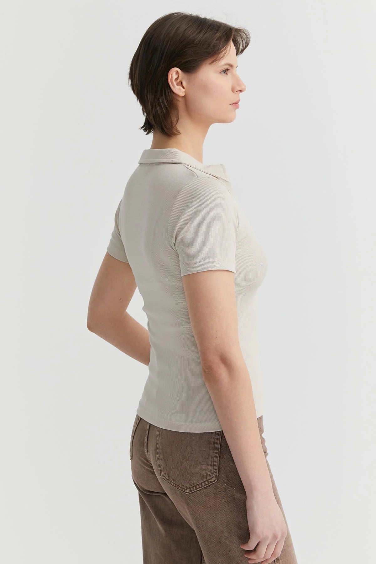 Kadın Basic Polo Yaka T-shirt
