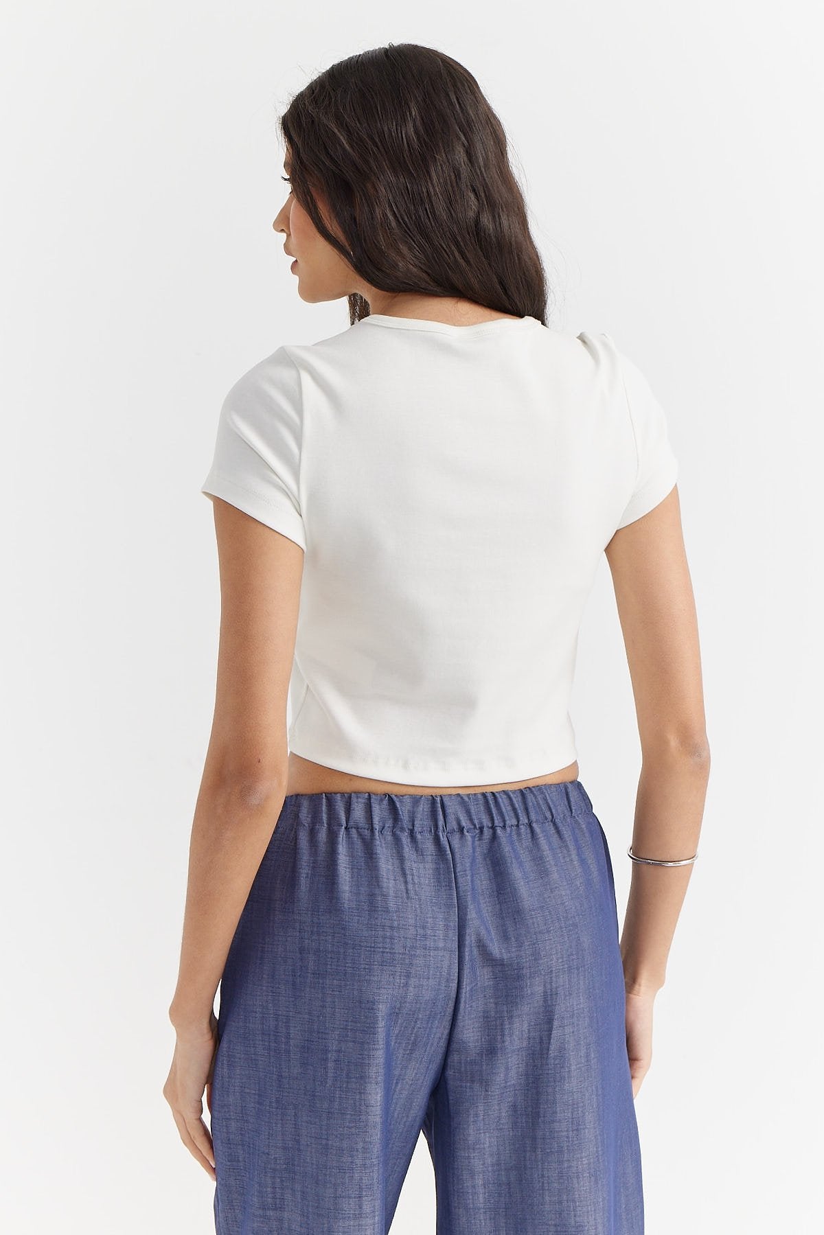 Women's Stone Detailed Short Blouse