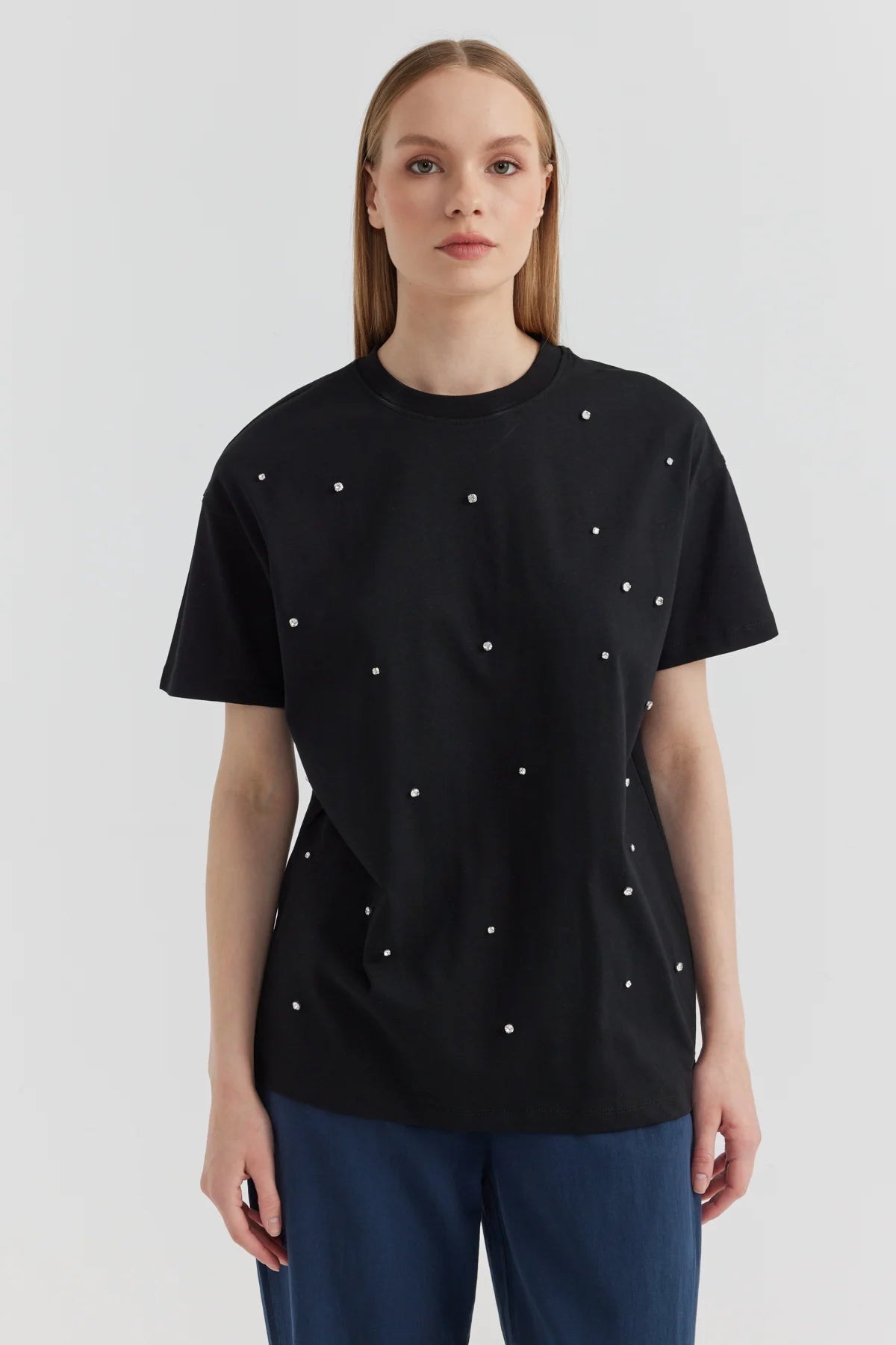 Kadın Taş Detaylı T-shirt