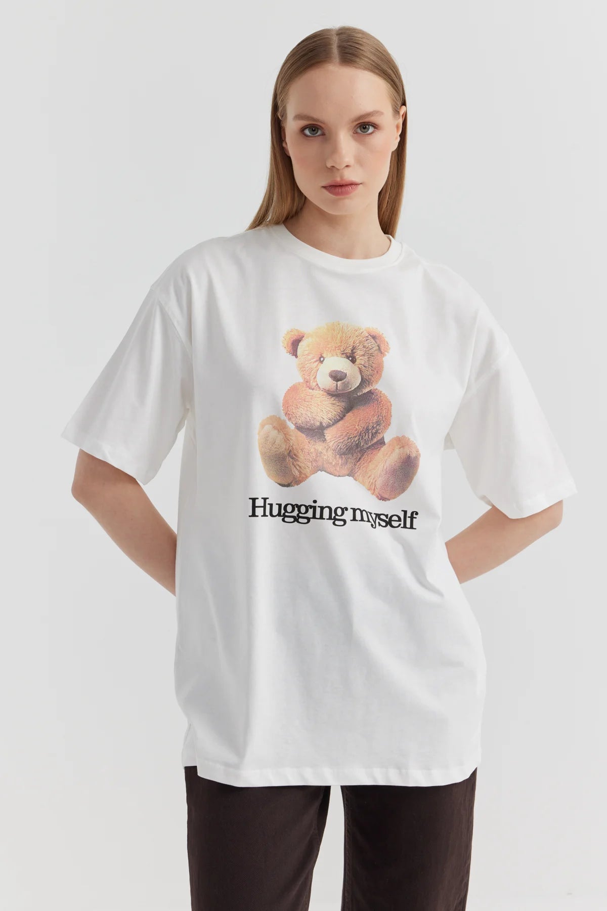 Kadın Ayıcık Baskılı T-shirt