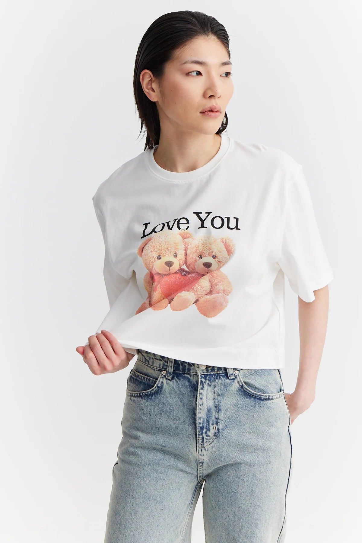 Kadın Baskılı Basic T-shirt