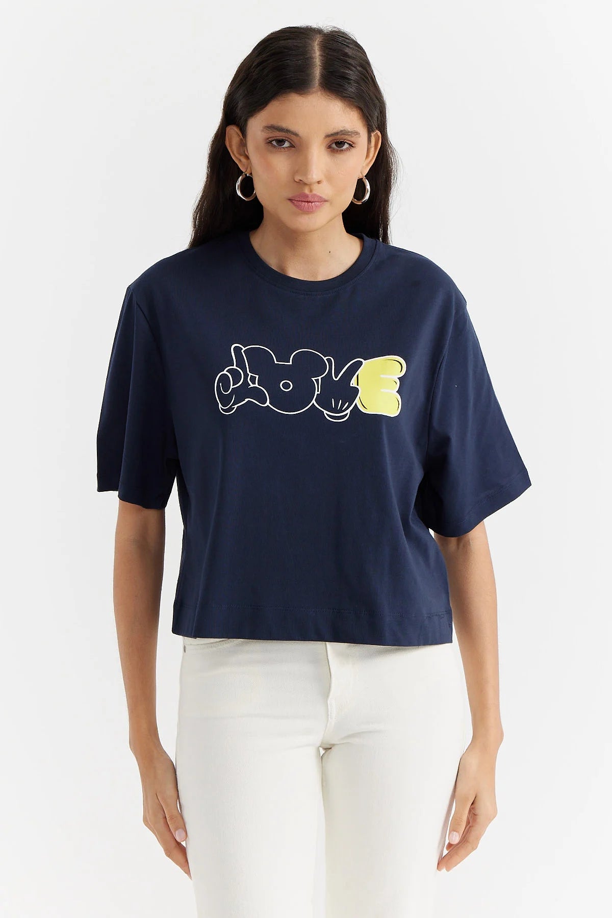 Kadın Baskılı Kısa T-shirt