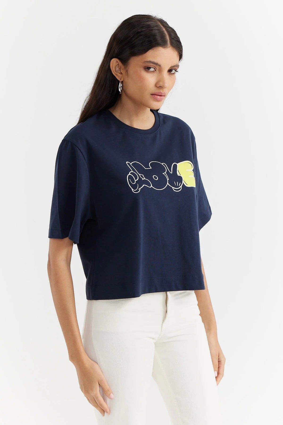 Kadın Baskılı Kısa T-shirt