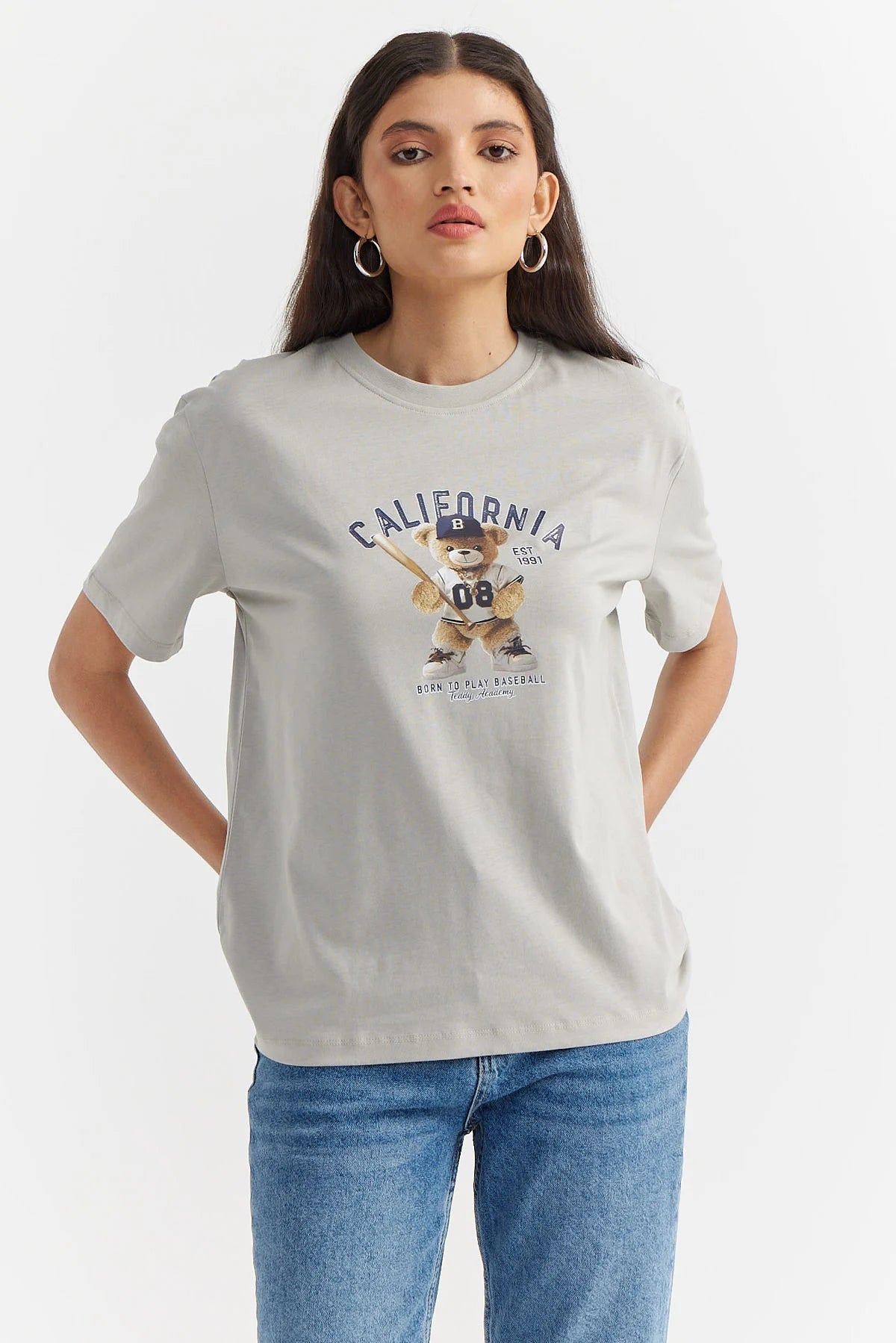 Kadın Basic Baskılı T-shirt