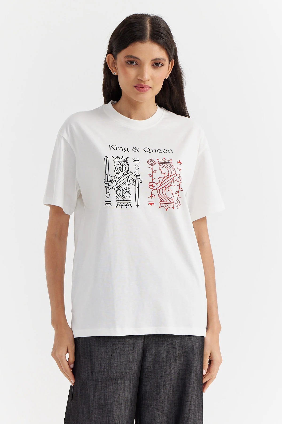 Kadın Baskılı Basic T-shirt