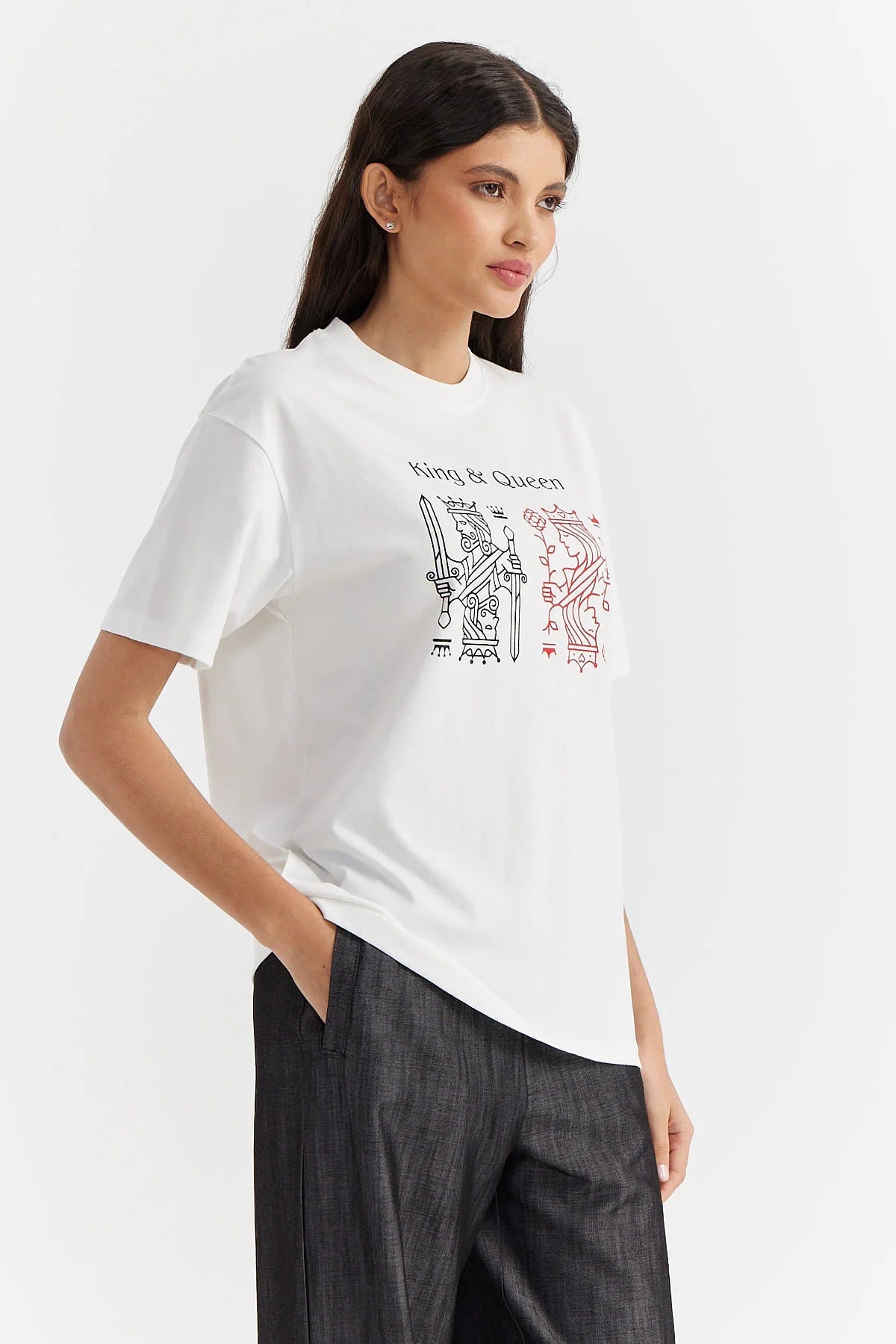 Kadın Baskılı Basic T-shirt
