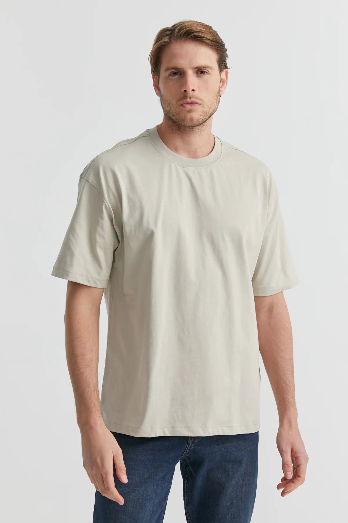 Erkek Bisiklet Yaka Oversize T-shirt