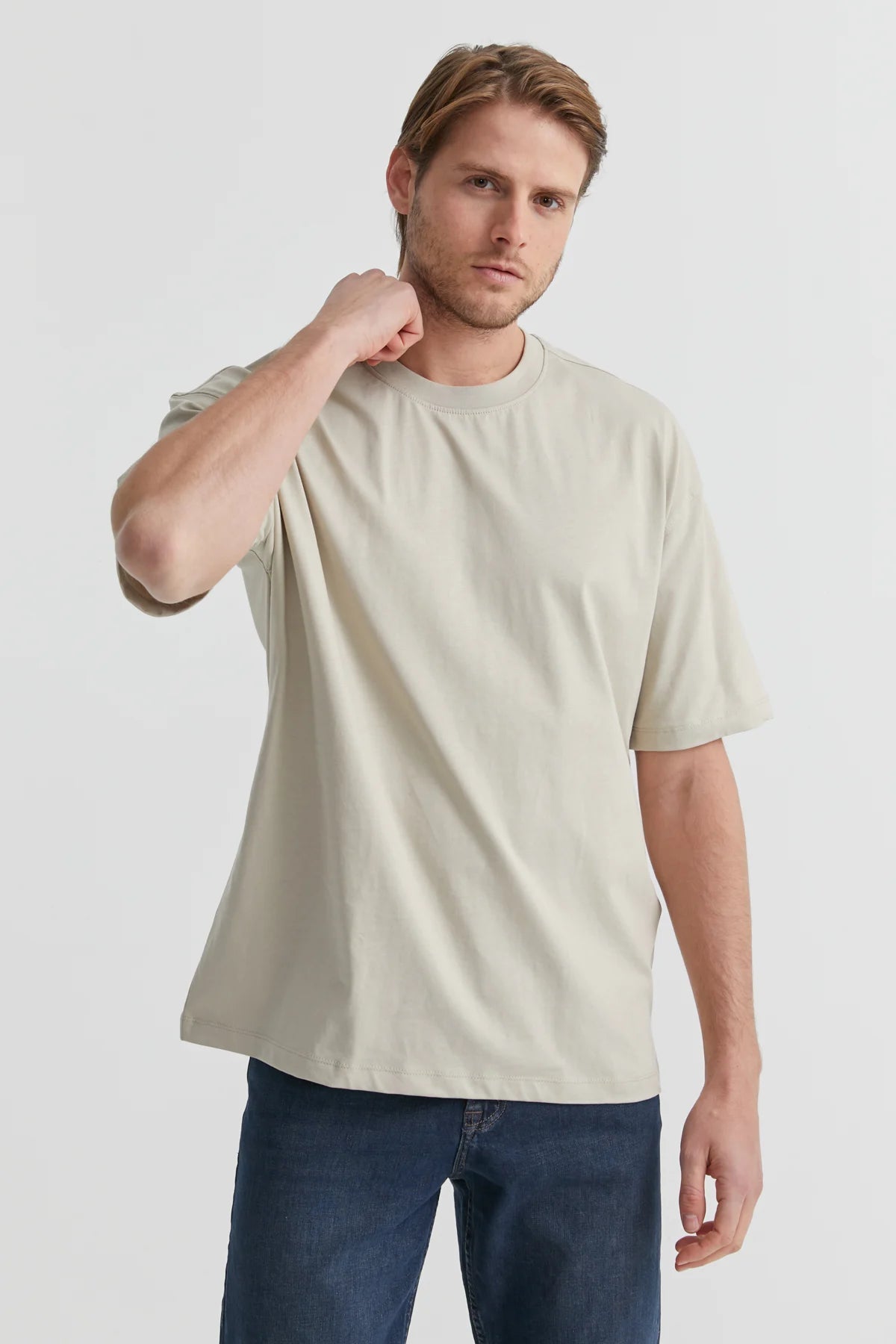 Erkek Bisiklet Yaka Oversize T-shirt