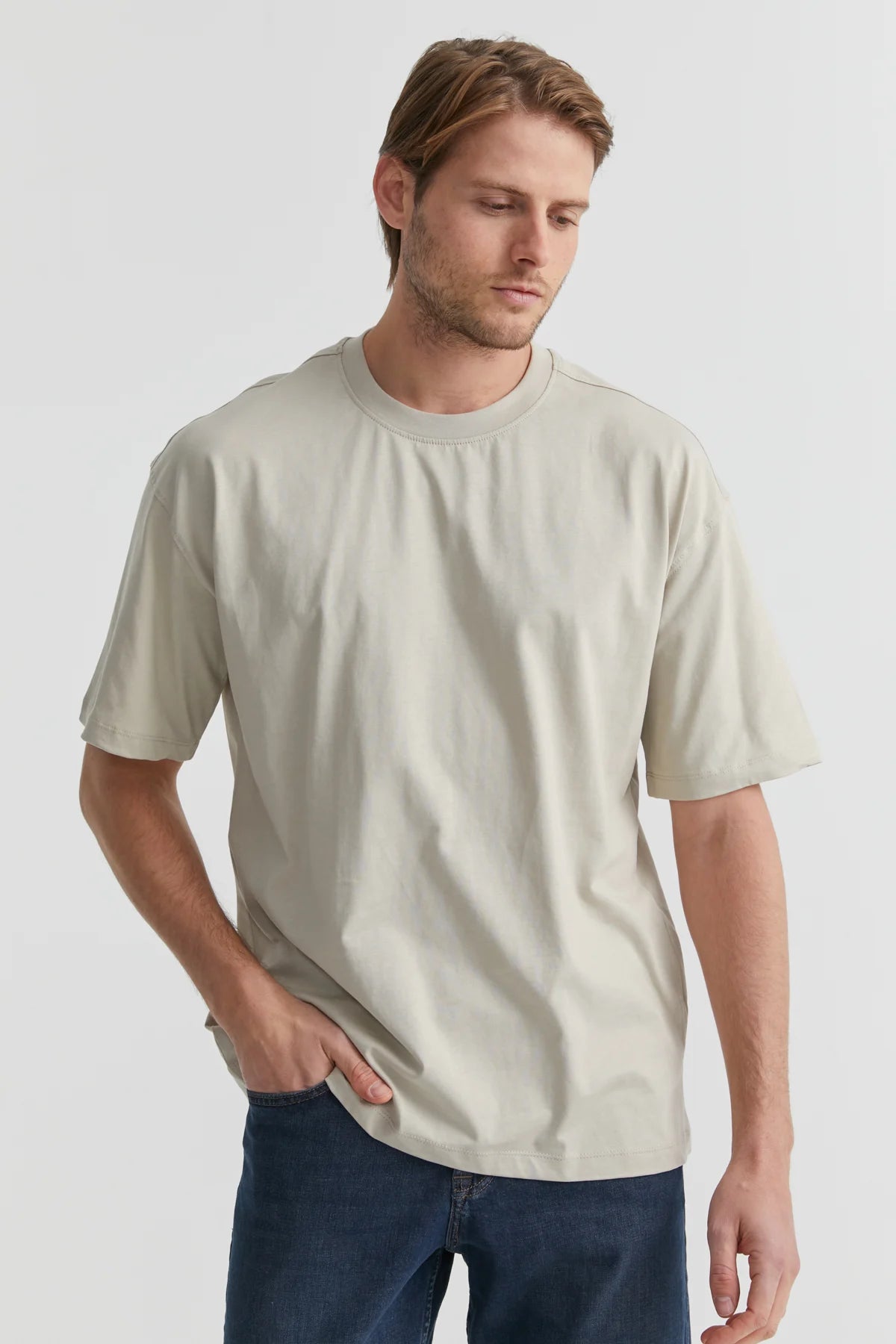 Erkek Bisiklet Yaka Oversize T-shirt