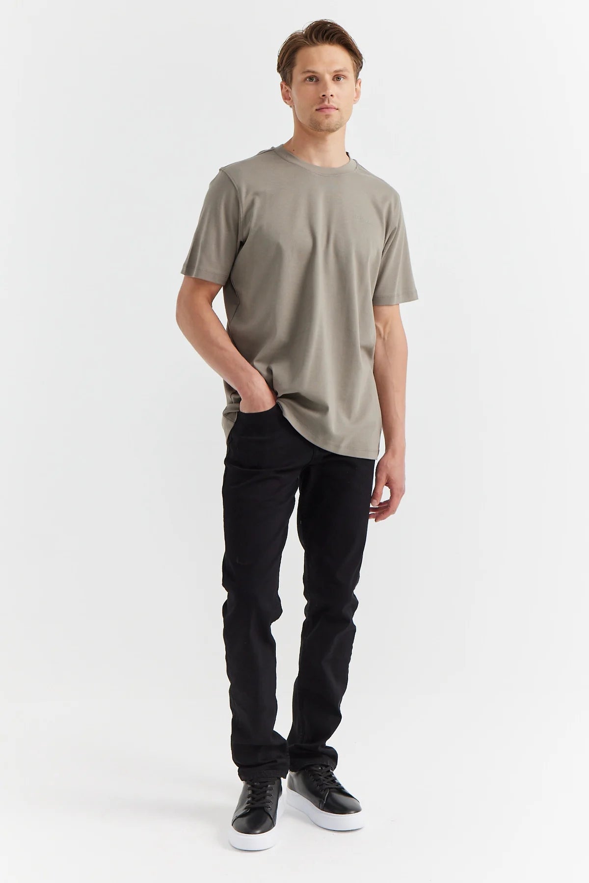 Erkek Bisiklet Yaka Basic T-shirt