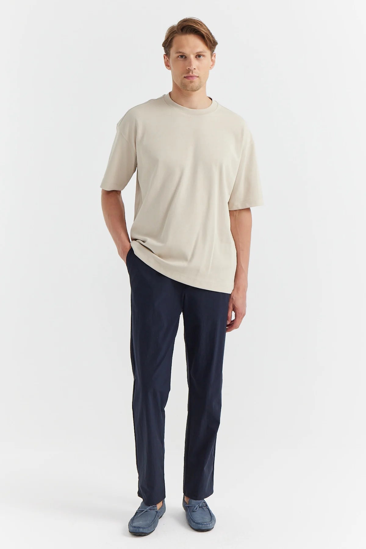 Erkek Bisiklet Yaka Oversize T-shirt